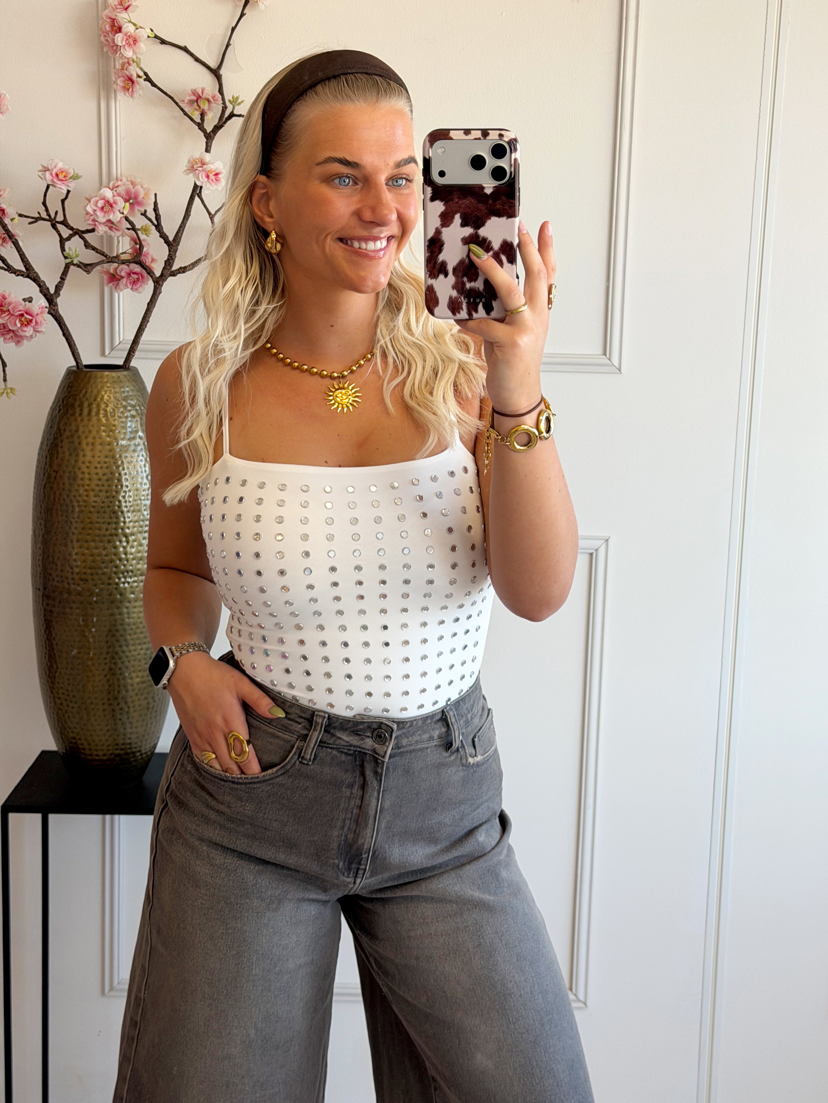 Studs Hemd Body | Wit