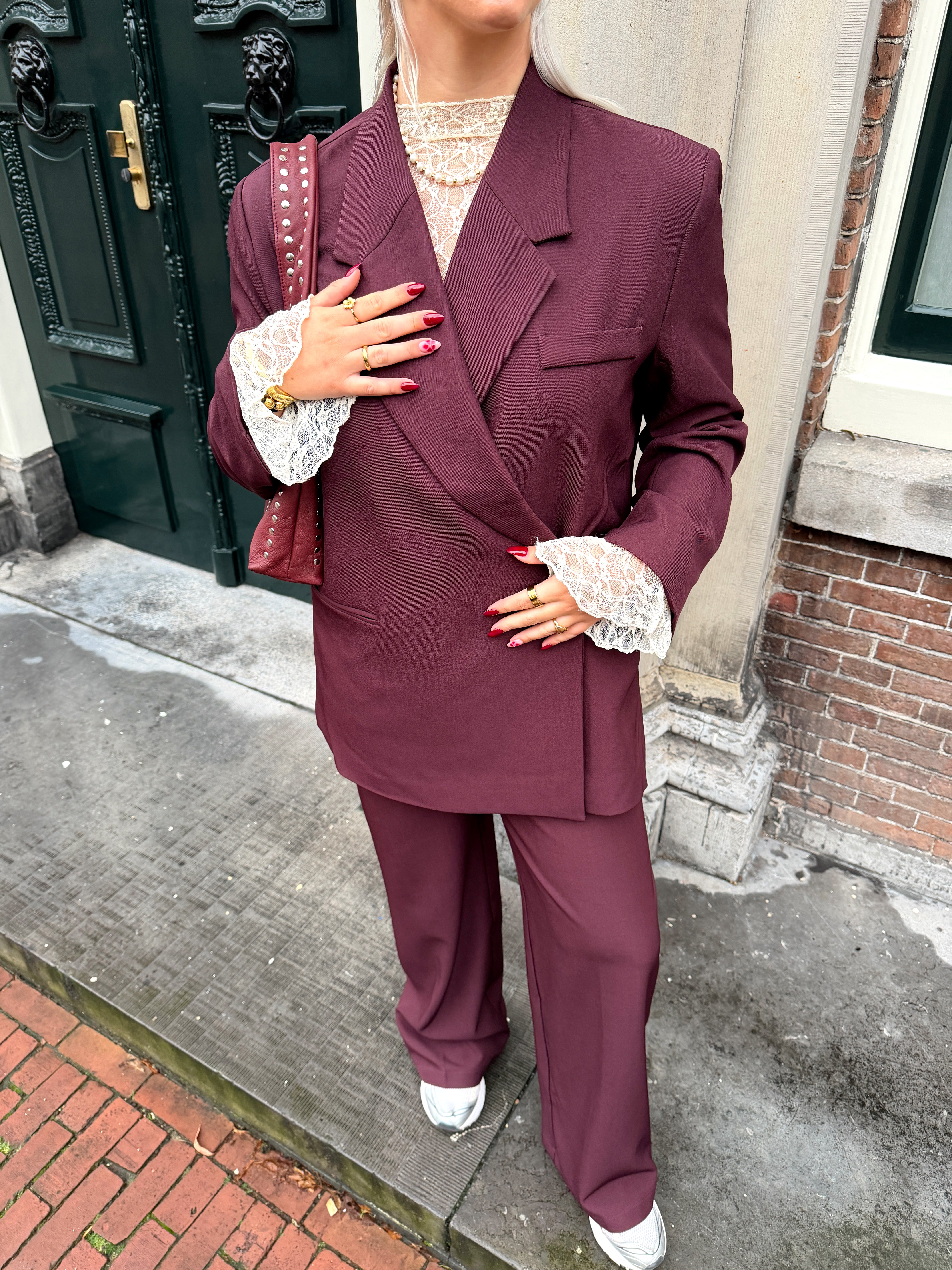 Oversized Boxy Pantalon | Bordeaux