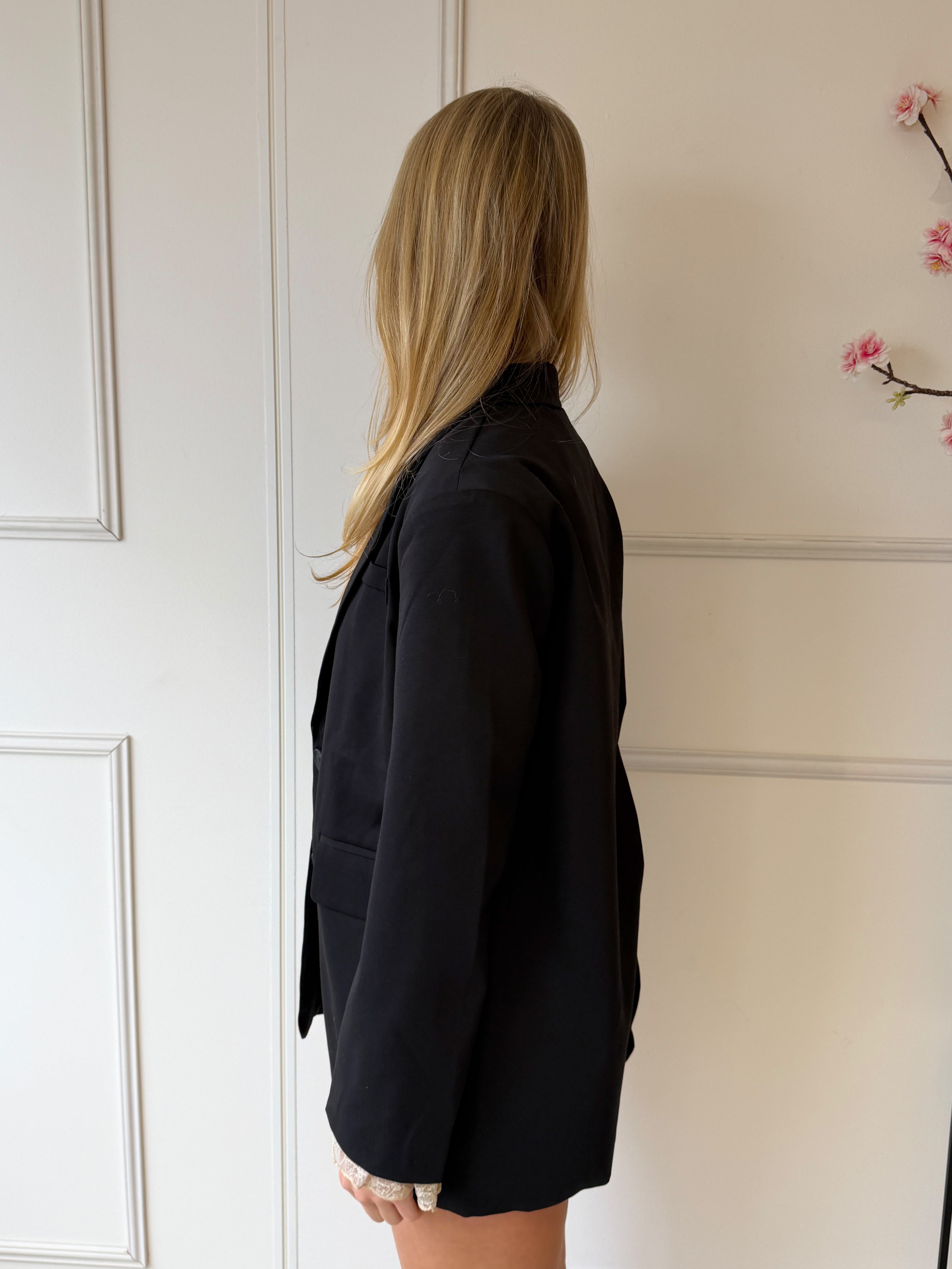 Unika Split Blazer | Zwart