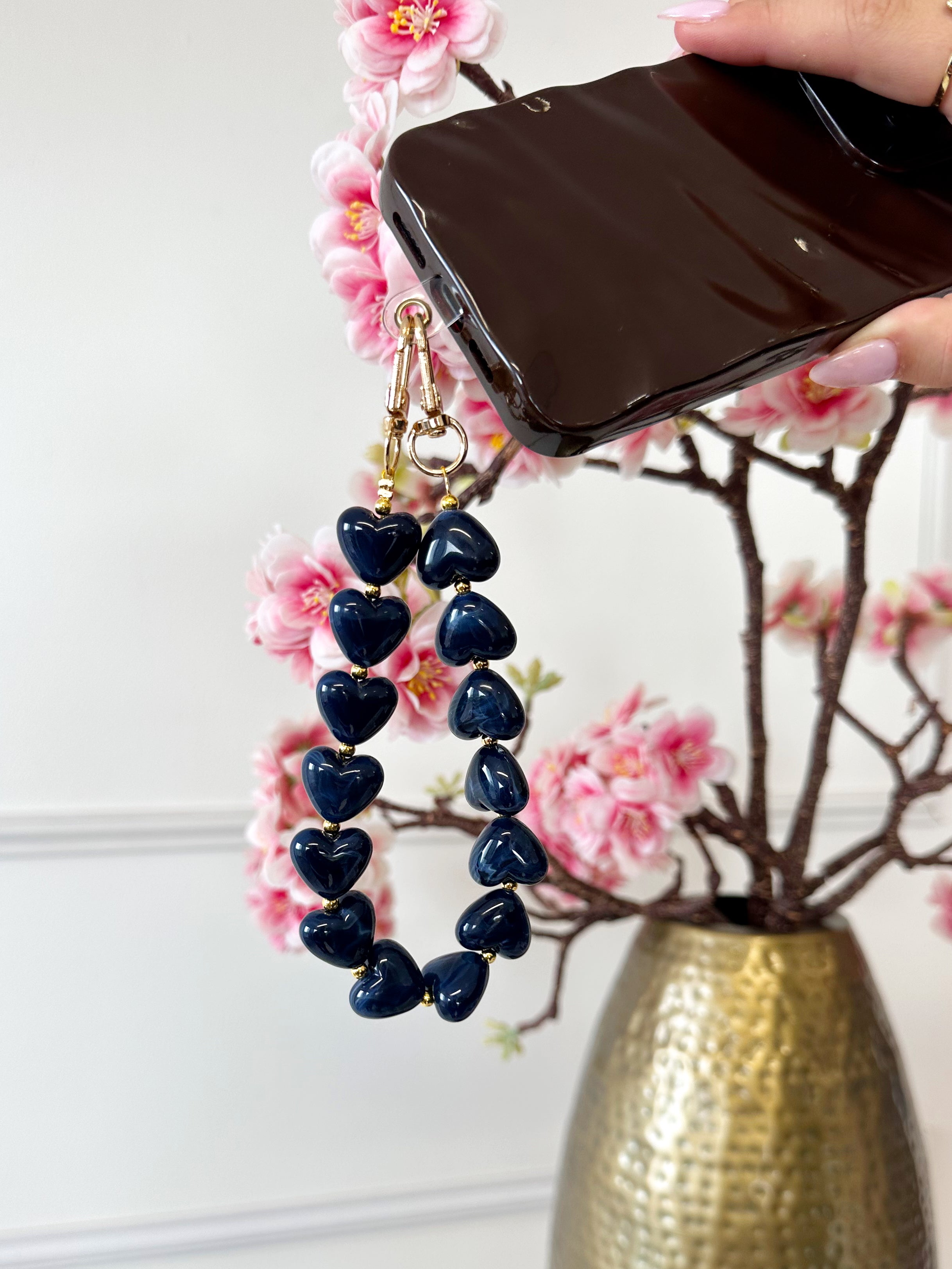 Bubble Hartjes Telefoonkoord | Blauw