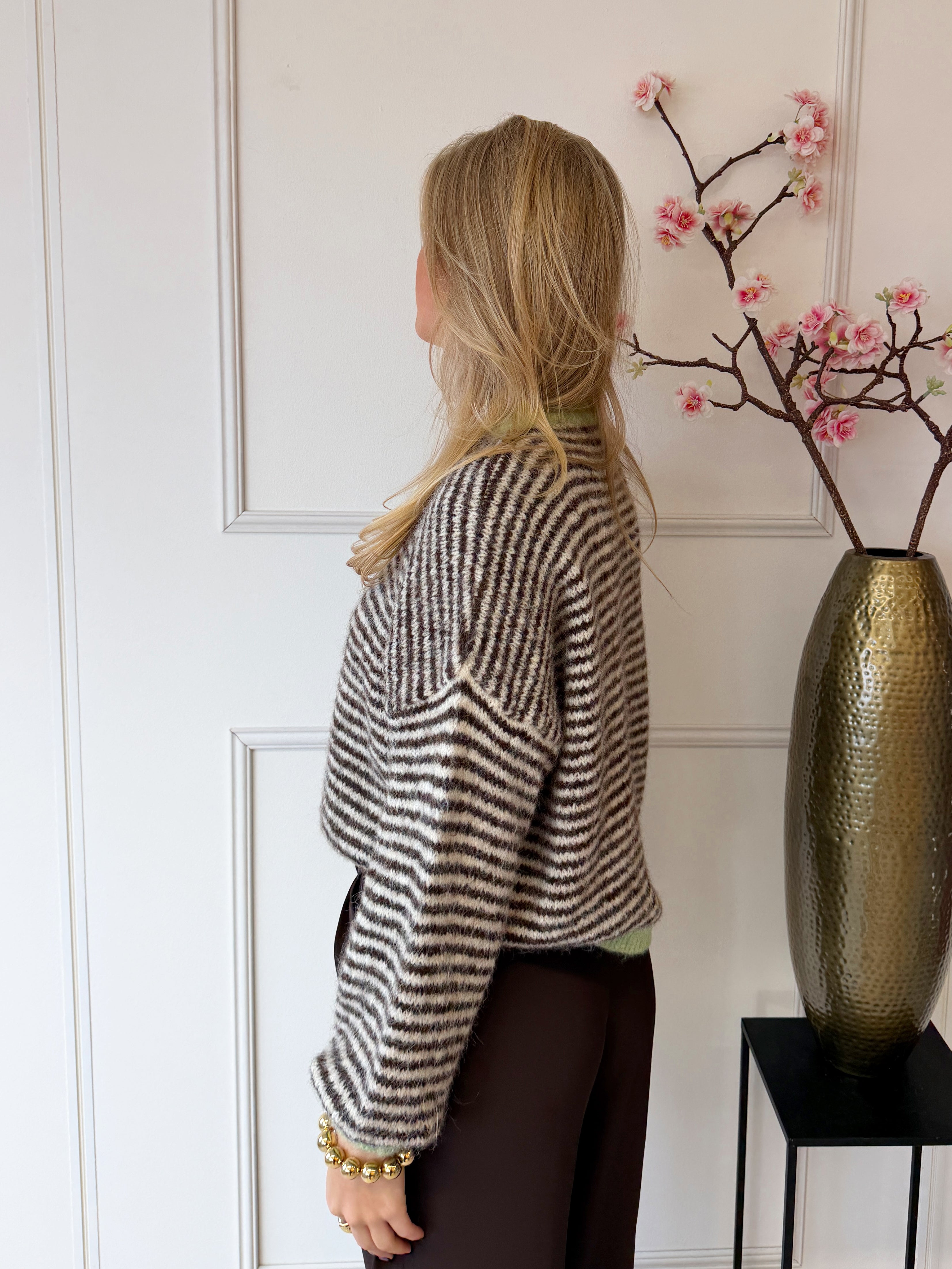 Chastar Striped Sweater | Mint - Bruin