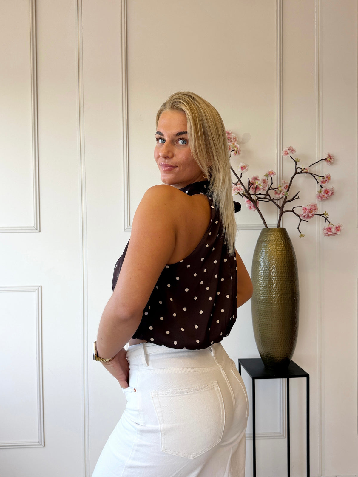 Dots Halter Top | Bruin