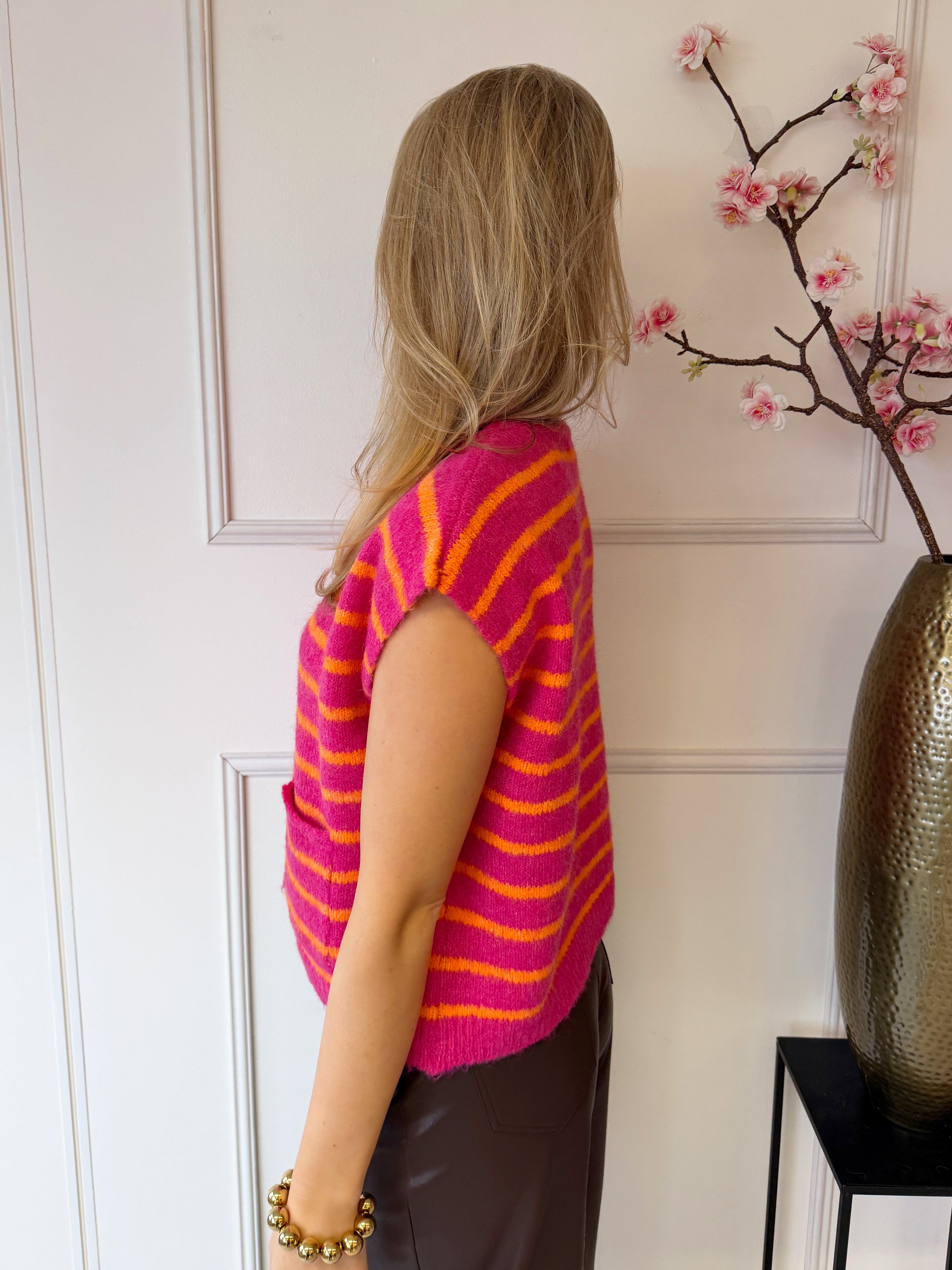 Musy Gilet Vest | Roze - Oranje