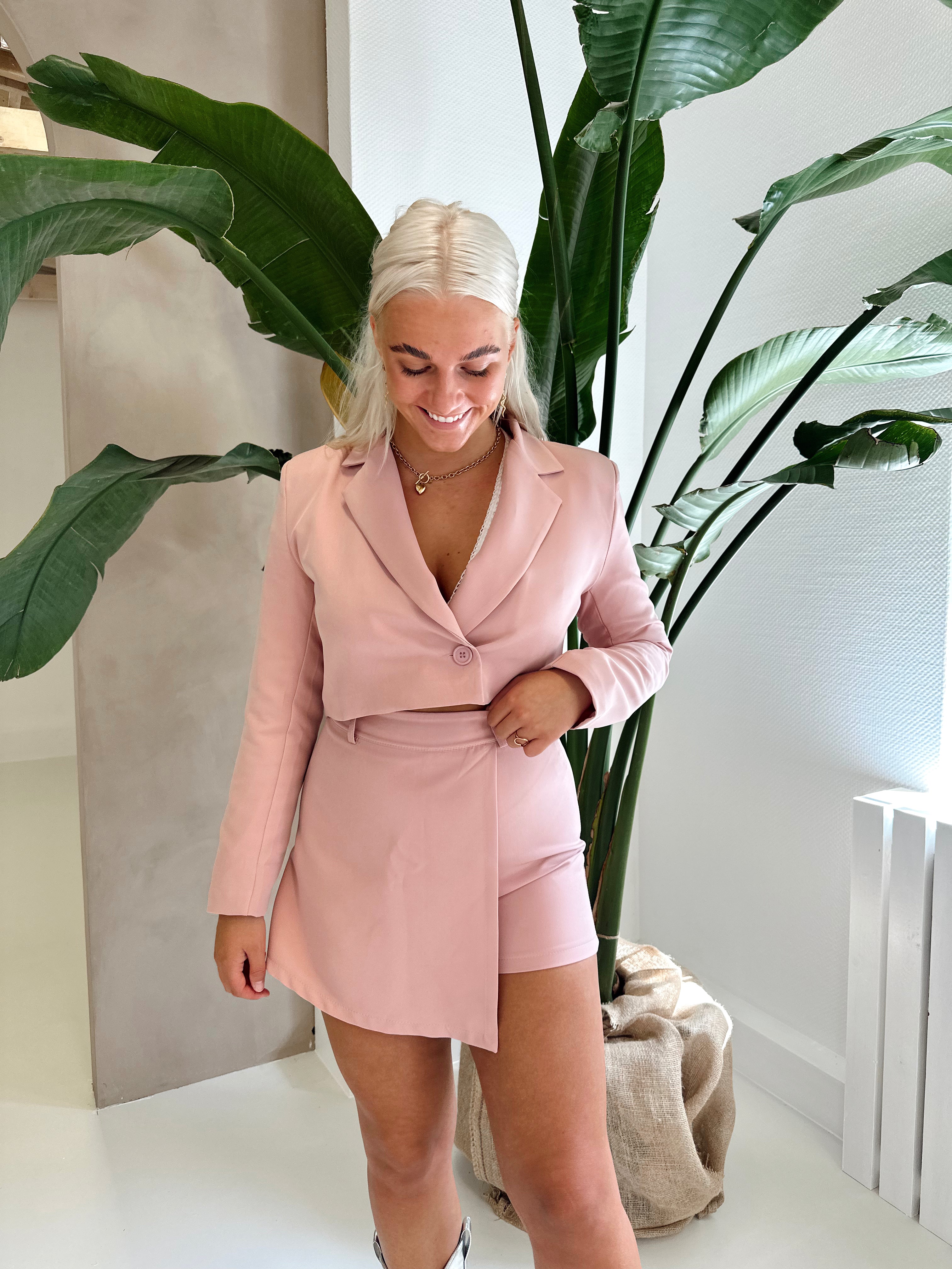 Cropped Tess Blazer | Oud Roze