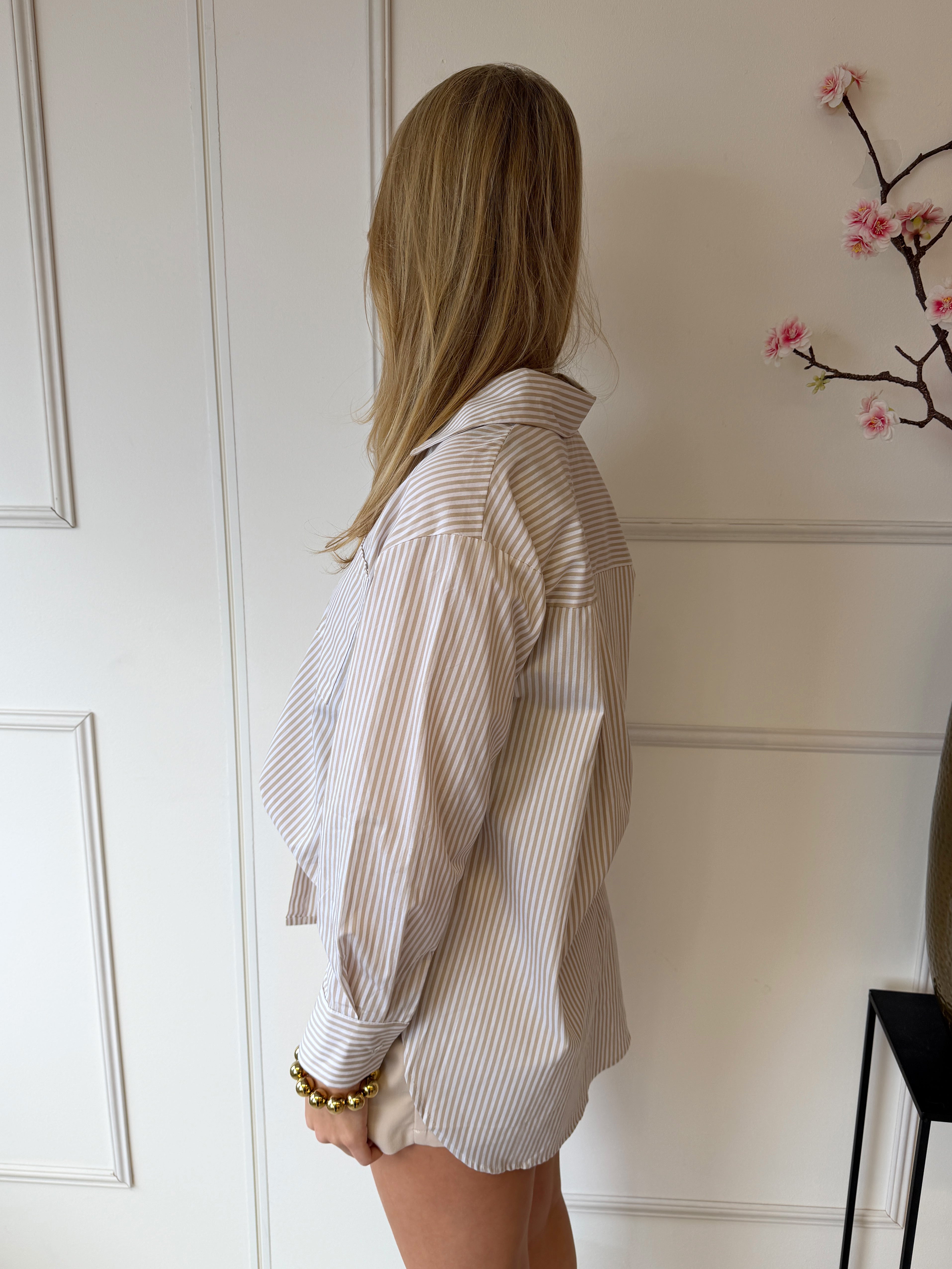 Sahara Stripe Blouse | Khaki