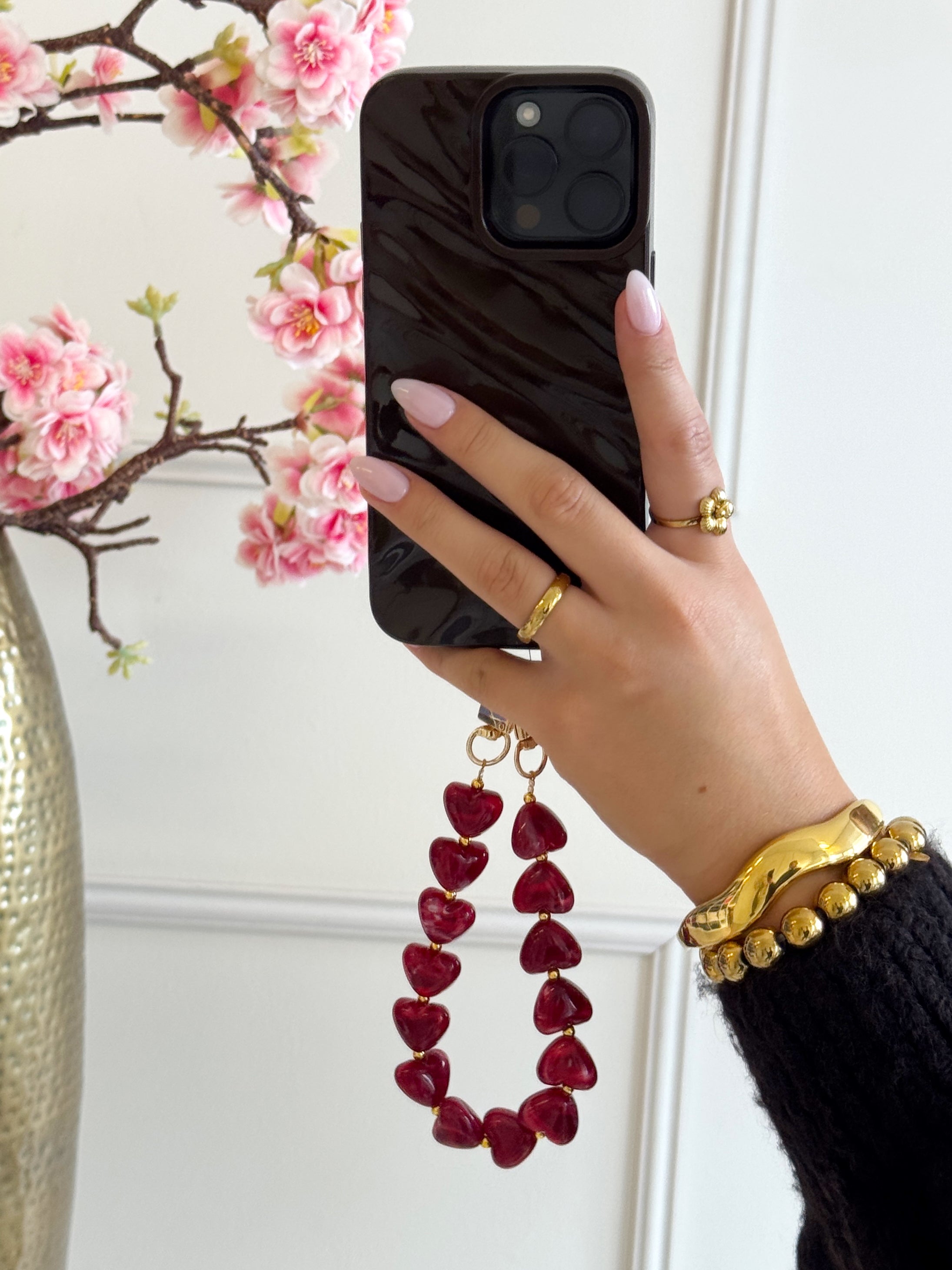 Bubble Hartjes Telefoon koord | Rood