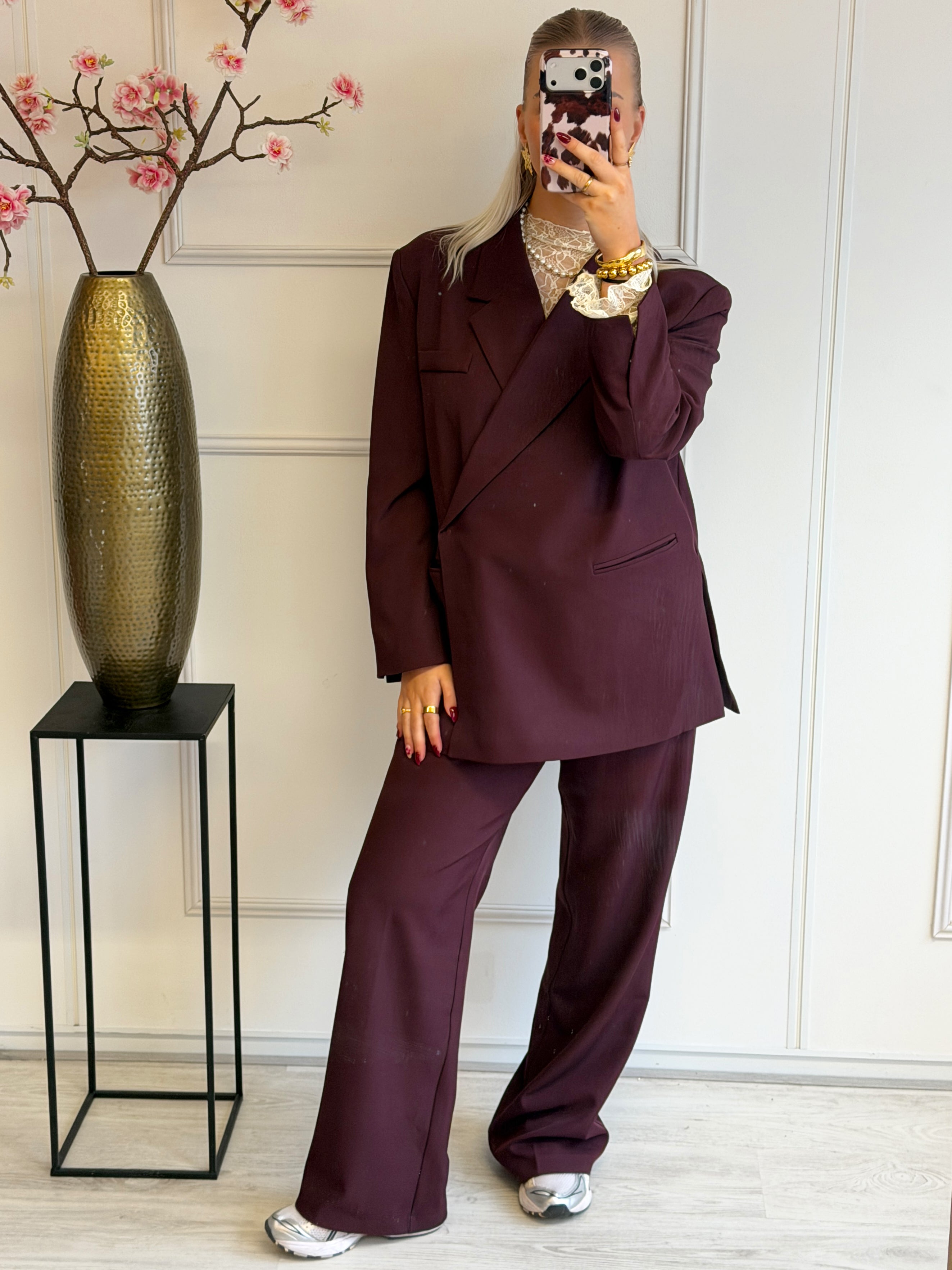 Oversized Boxy Pantalon | Bordeaux