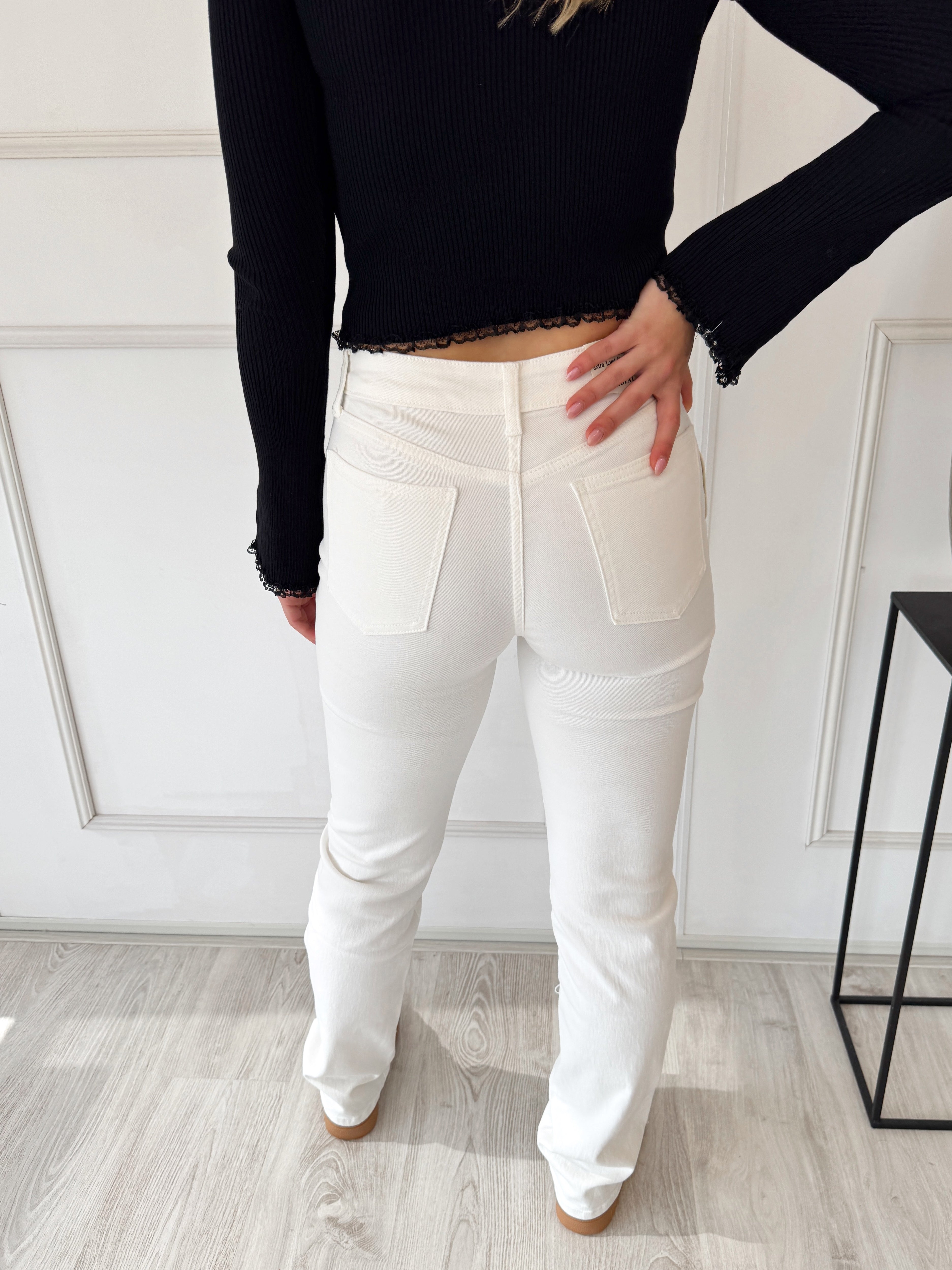Mid Waist Tall Straight Jeans | Wit