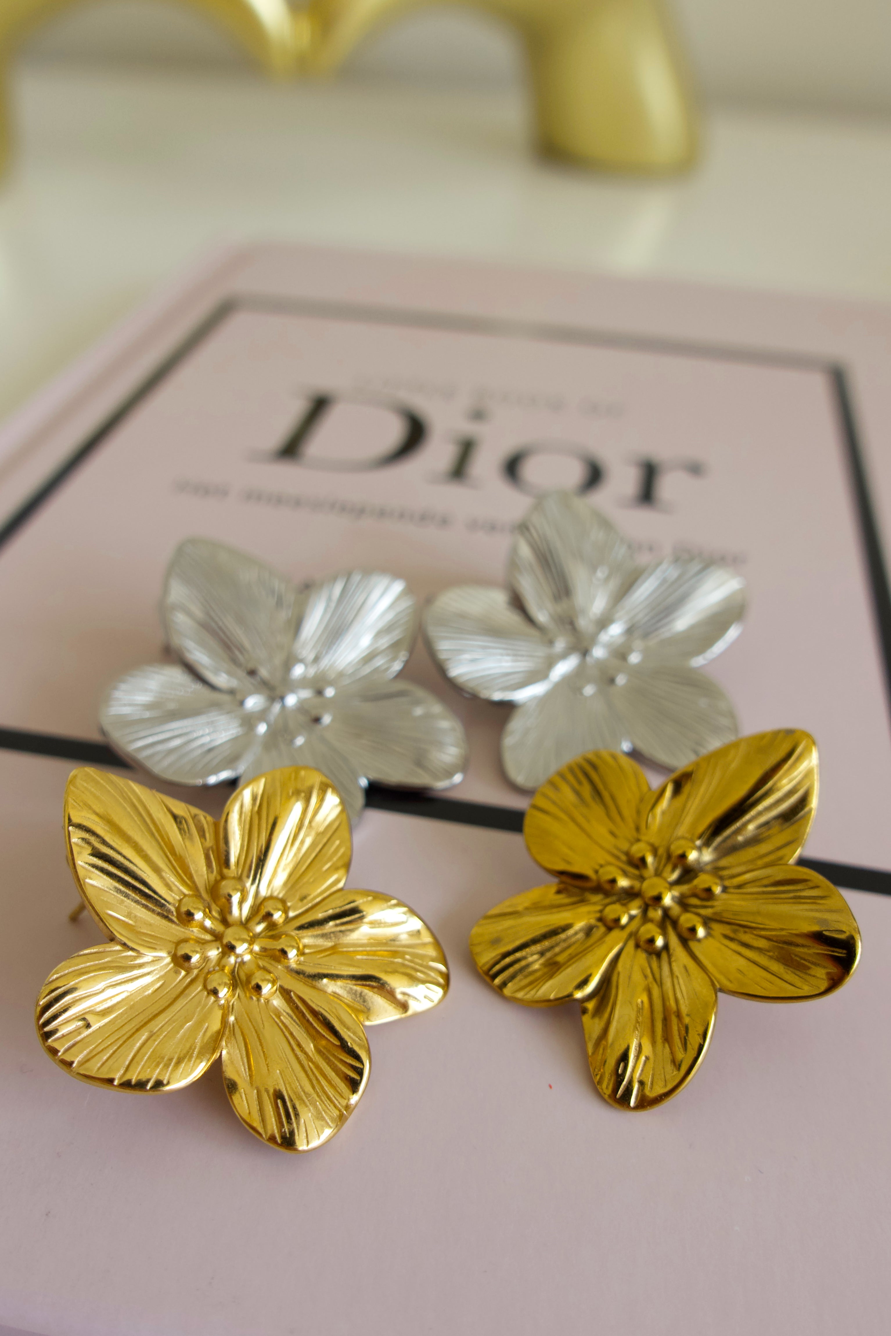 Grote Bloem Oorbellen | Zilver