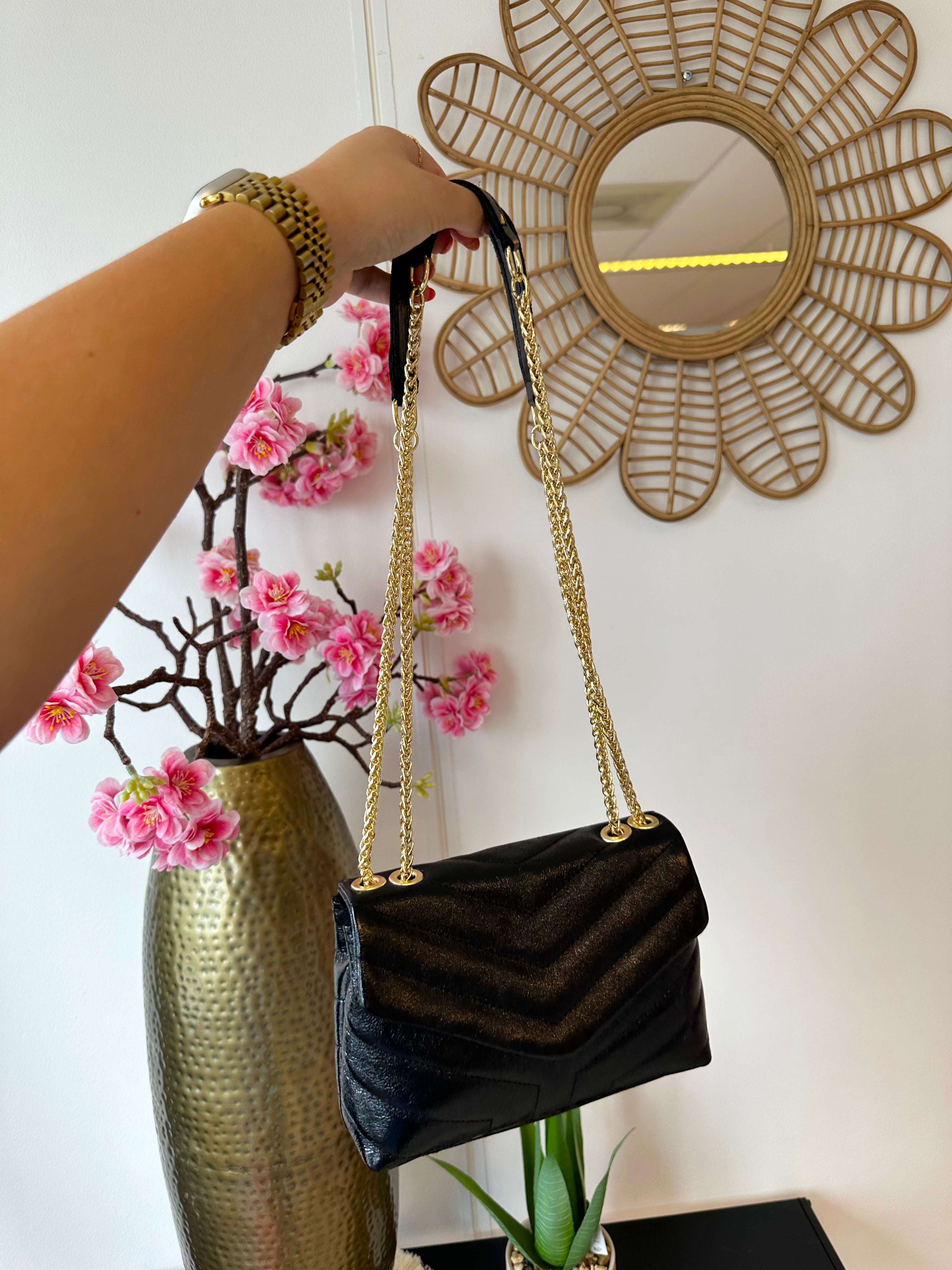 Metallic Coco Tas | Zwart