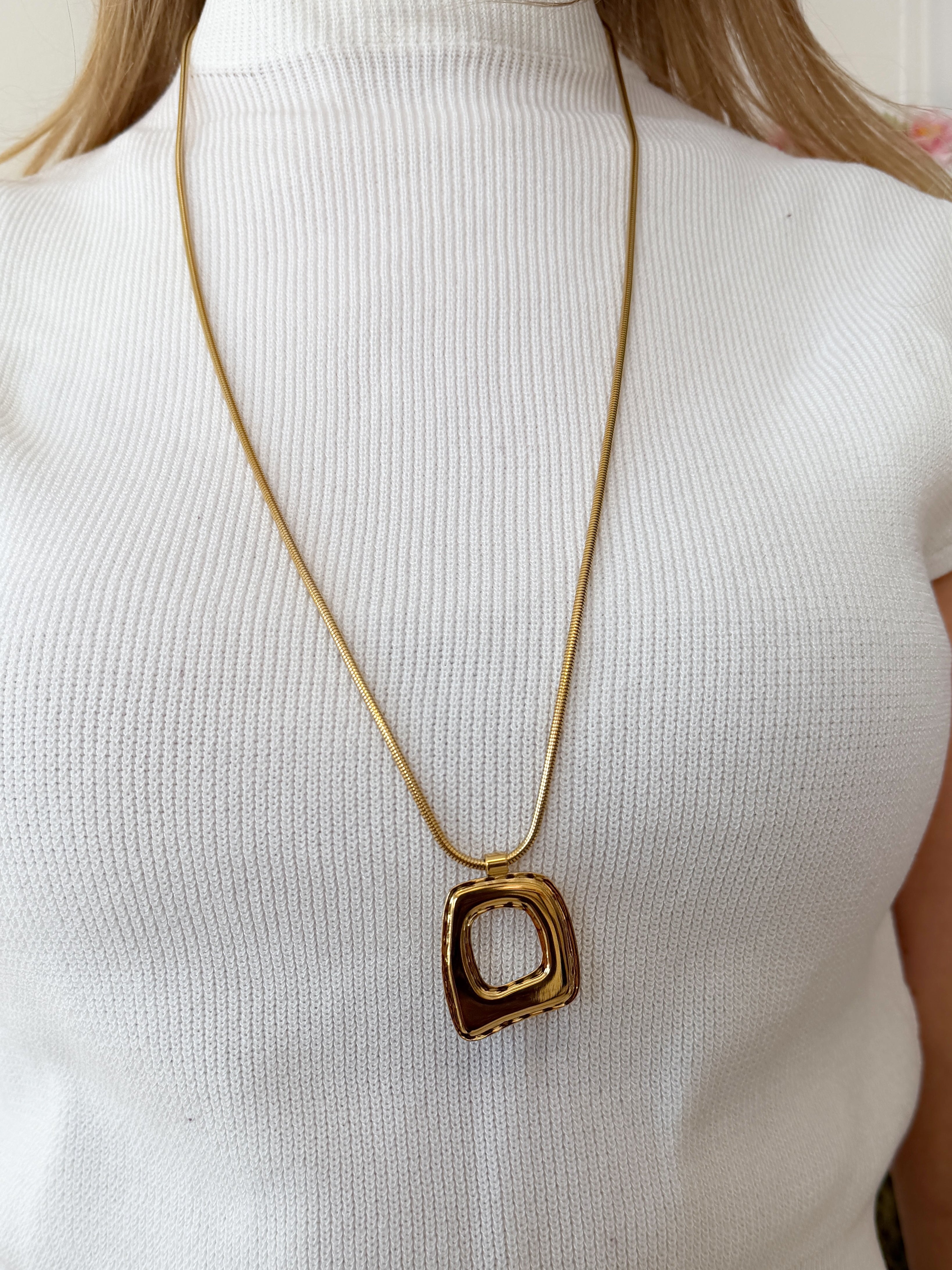 Scandi Square Ketting | Goud