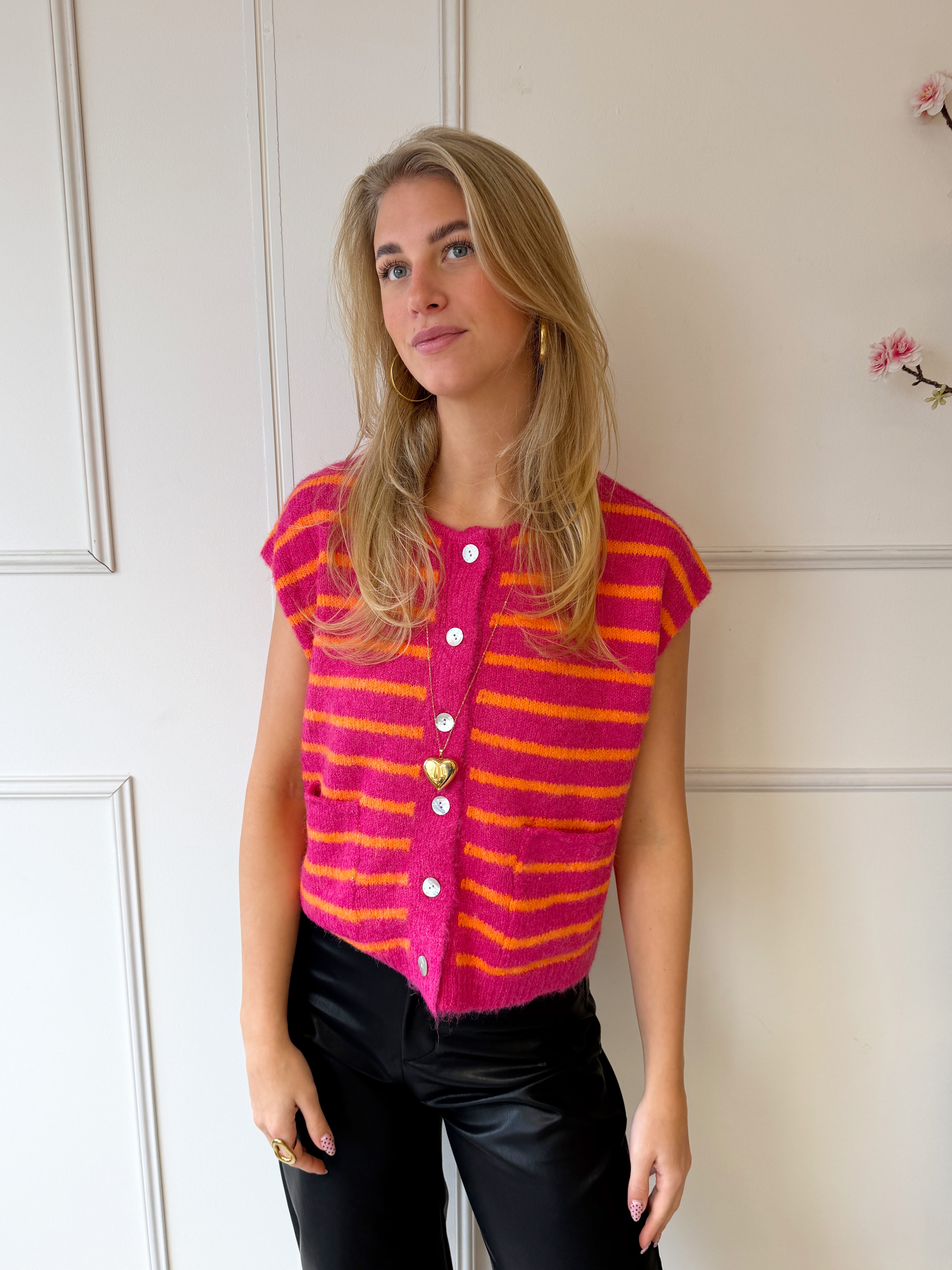 Musy Gilet Vest | Roze - Oranje