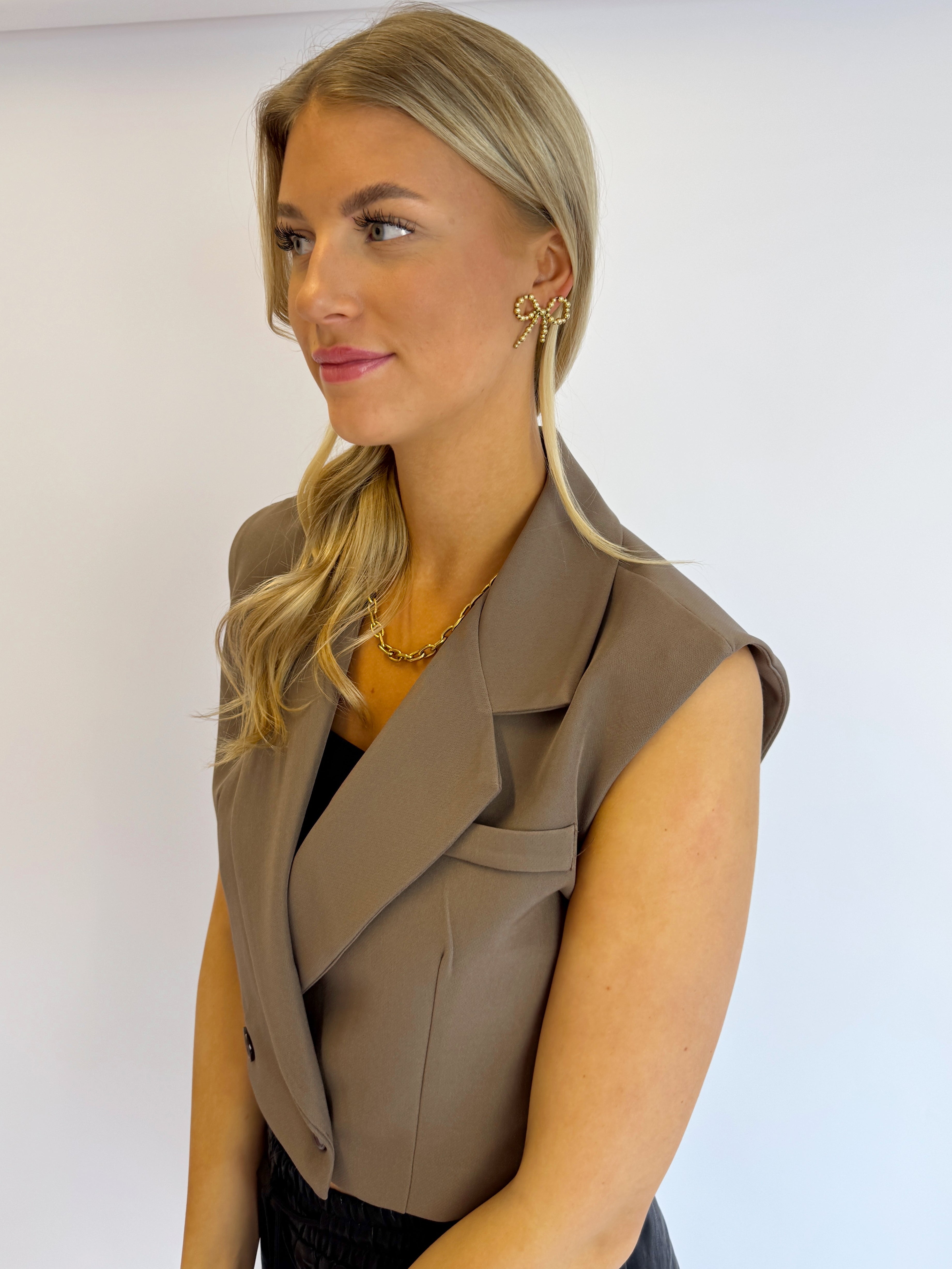 Grote Strik Oorbellen | Goud