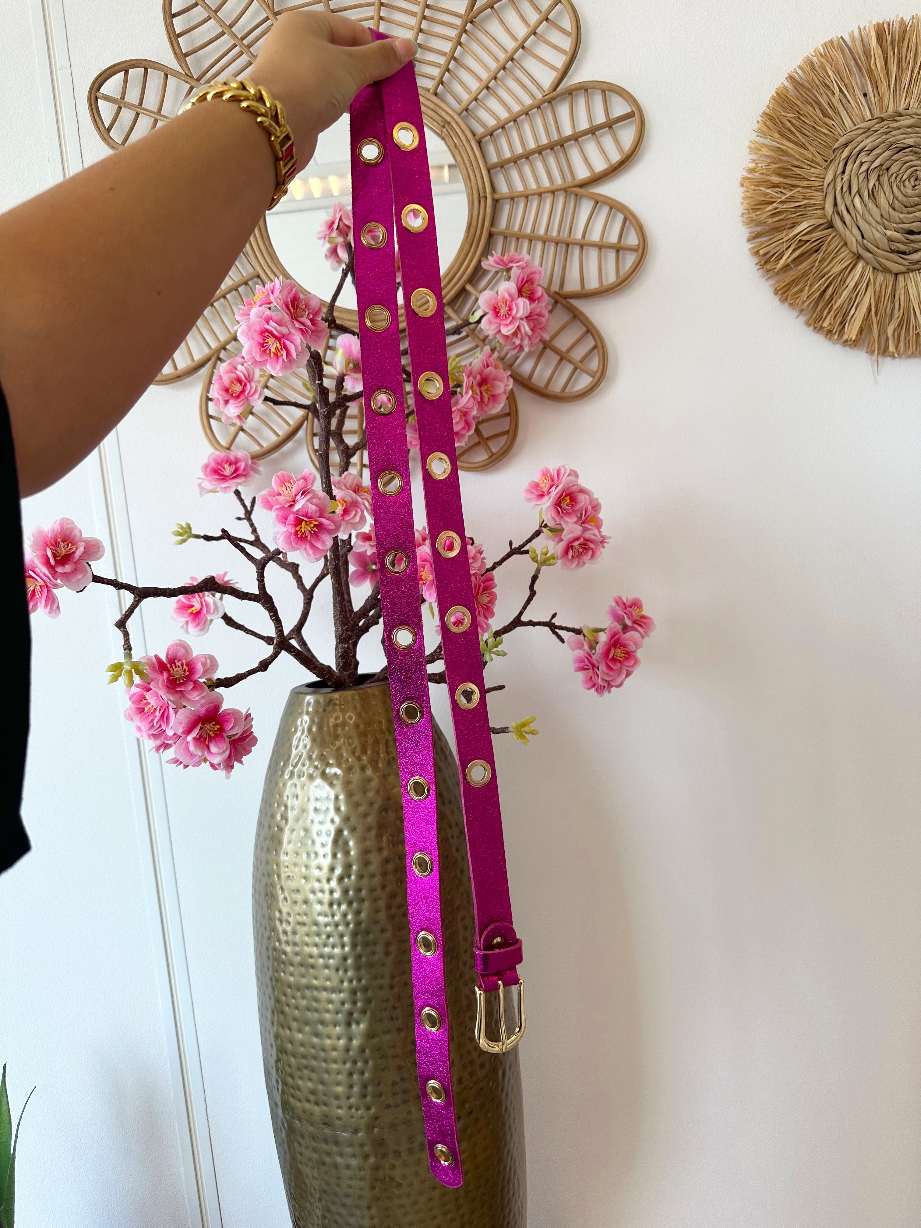 Metallic Riem | Roze