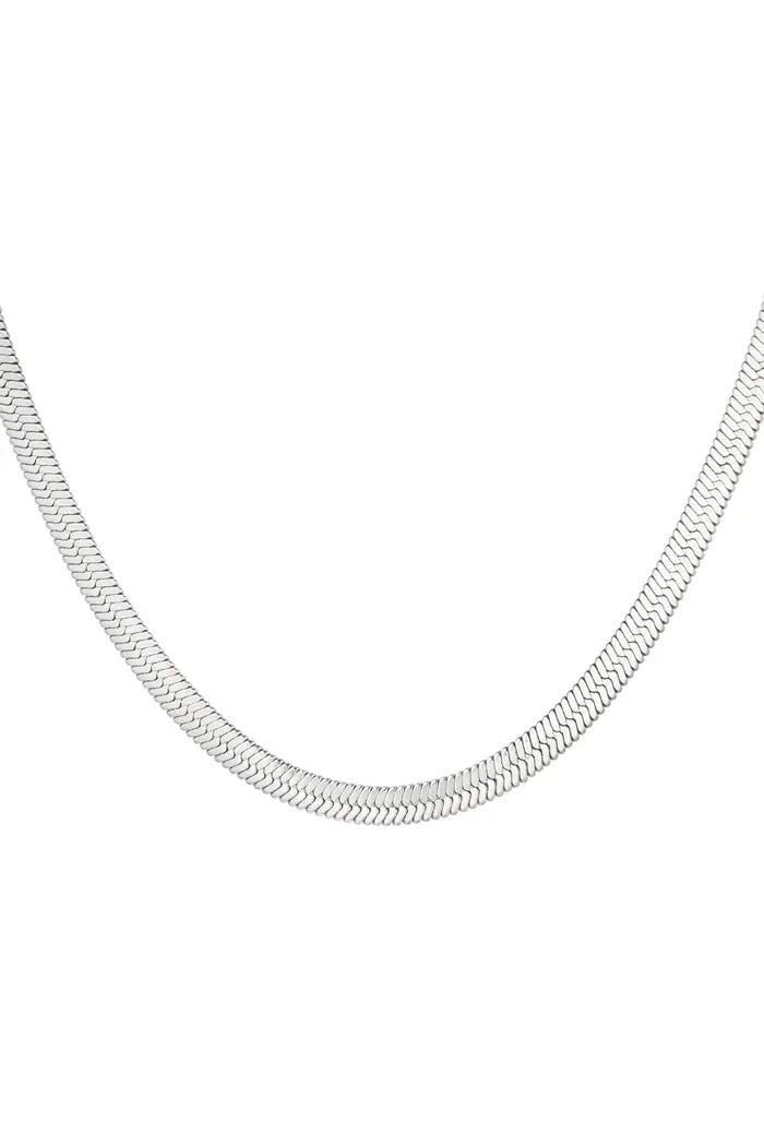Ketting plat gevlochten | Zilver
