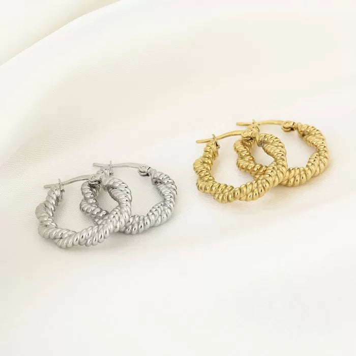 Twister Oorbellen | Zilver