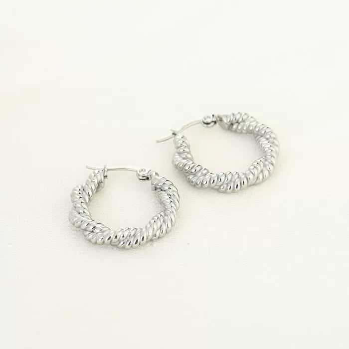 Twister Oorbellen | Zilver