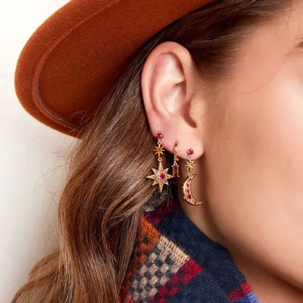 To The Moon And Back Sparkle Oorbellen | Zilver