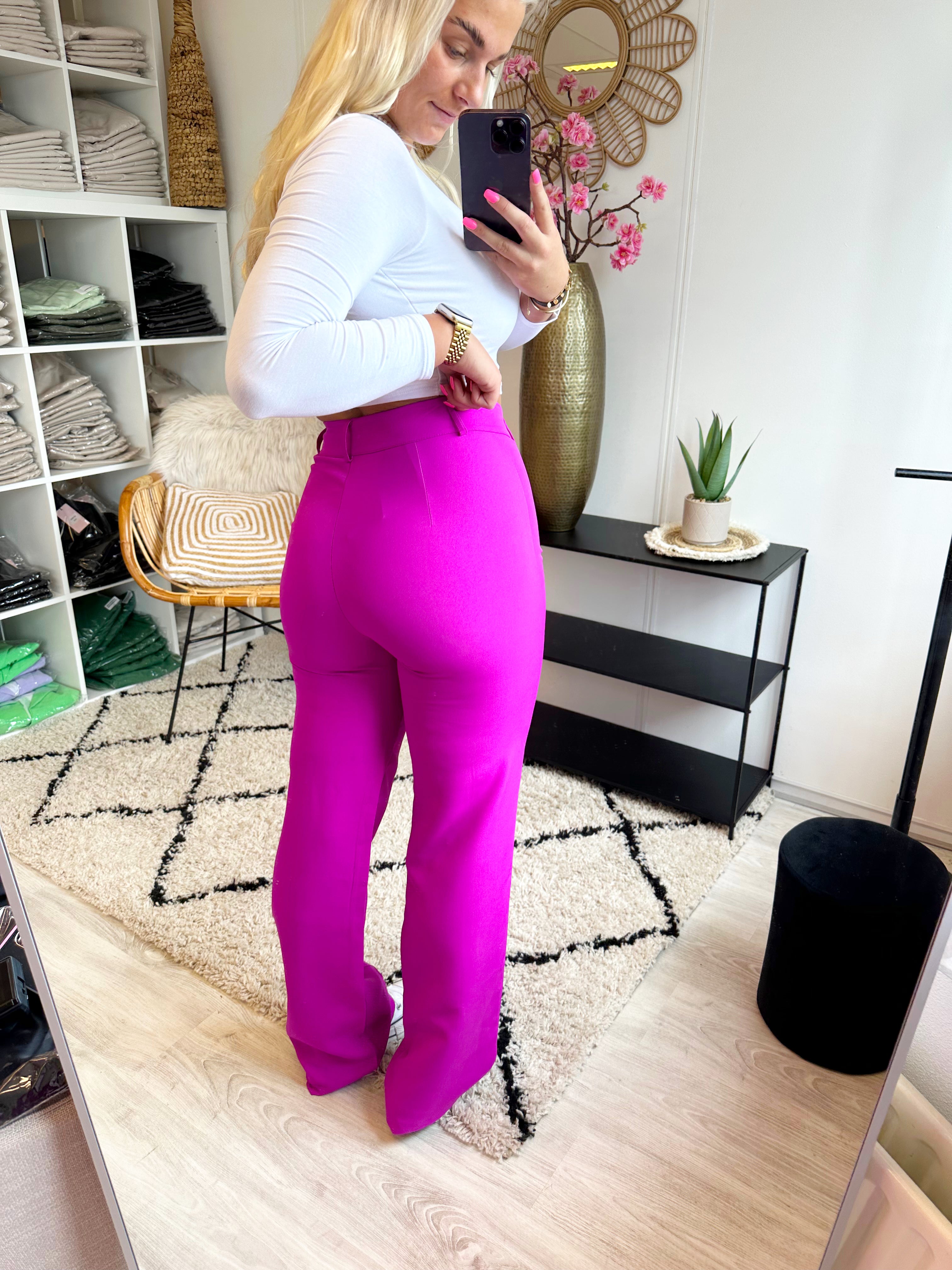 Tess Pantalon met streepje | Violet