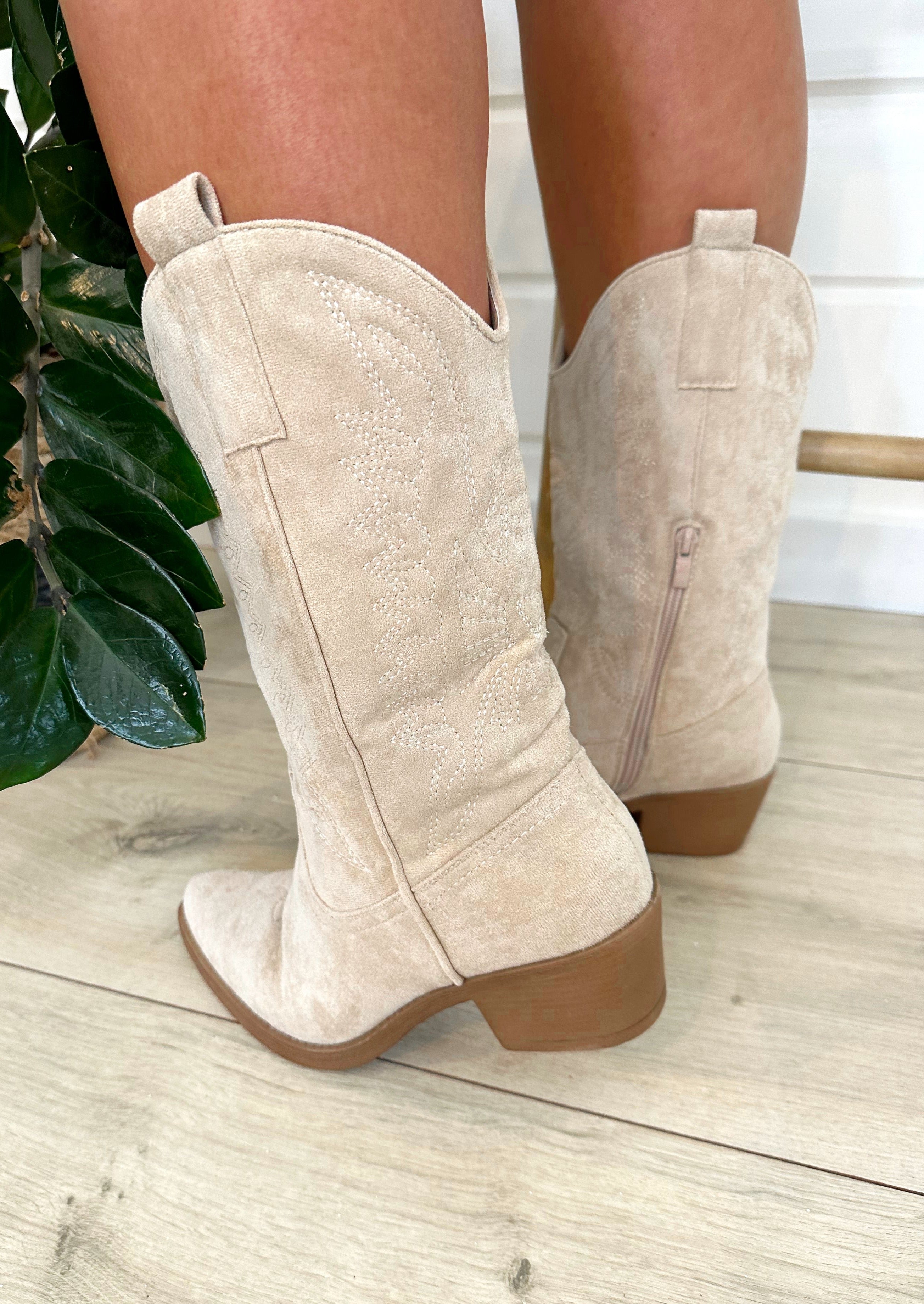 Cowboy Boots Suede | Beige