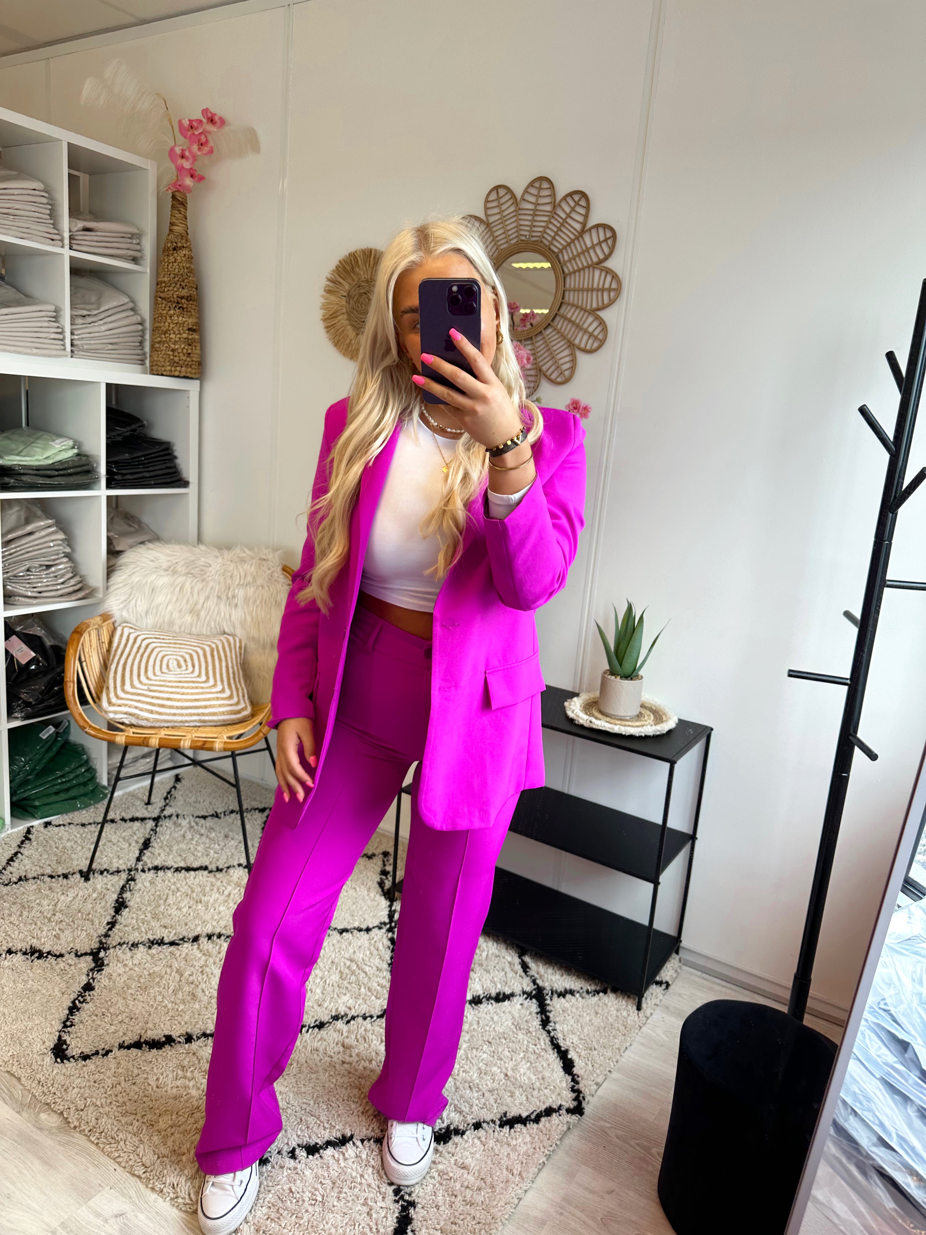 Tess Pantalon met streepje | Violet
