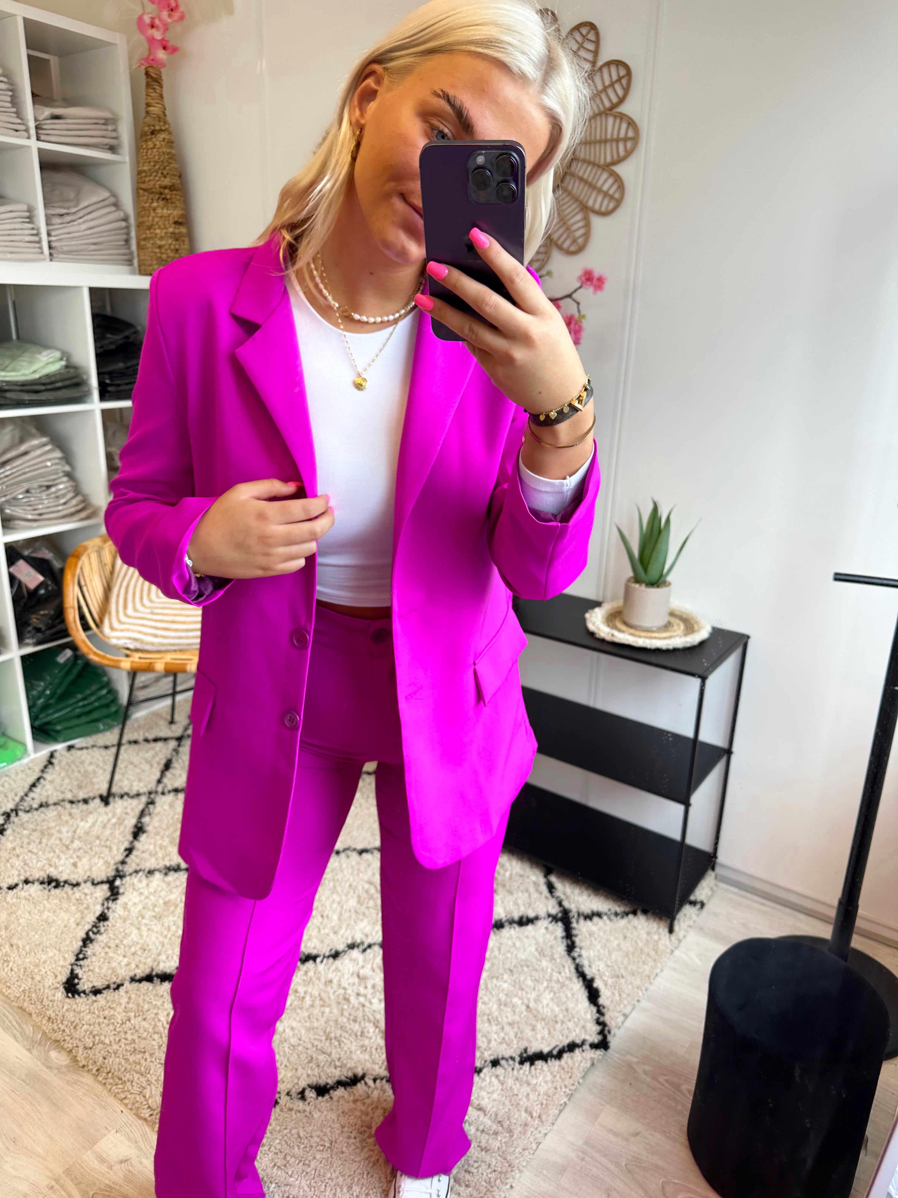 Tess Pantalon met streepje | Violet