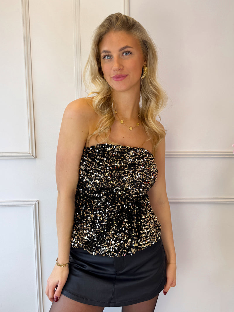 Dokota Glitter Top | Goud