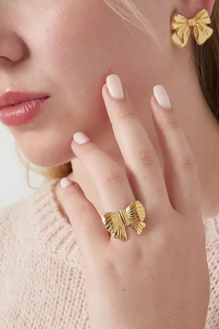 Grote Strik Ring | Goud