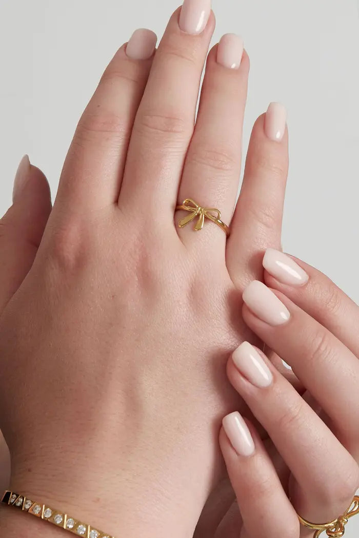 Klein Strikje Ring | Goud