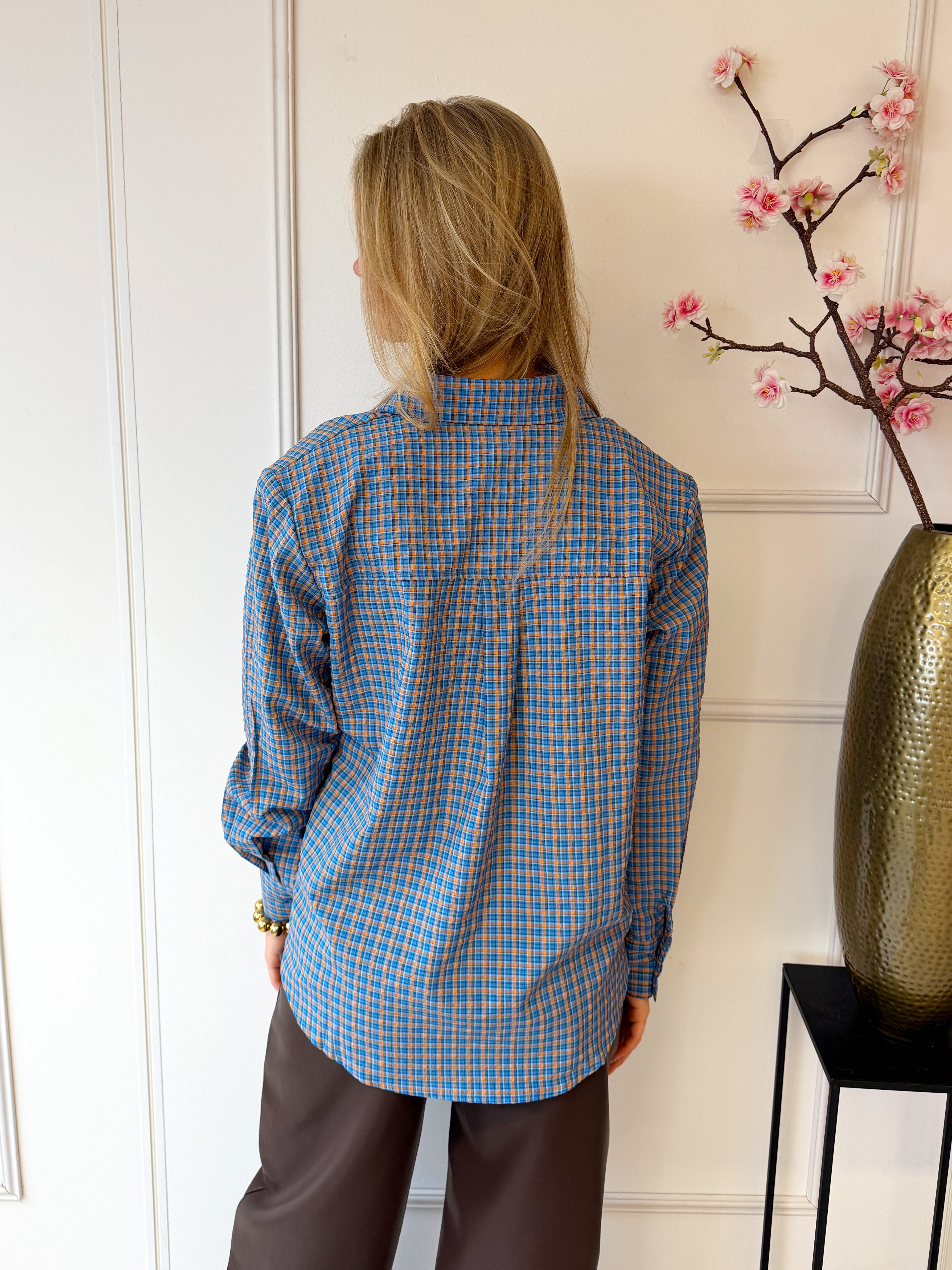 Poppy Blouse | Blauw Oranje