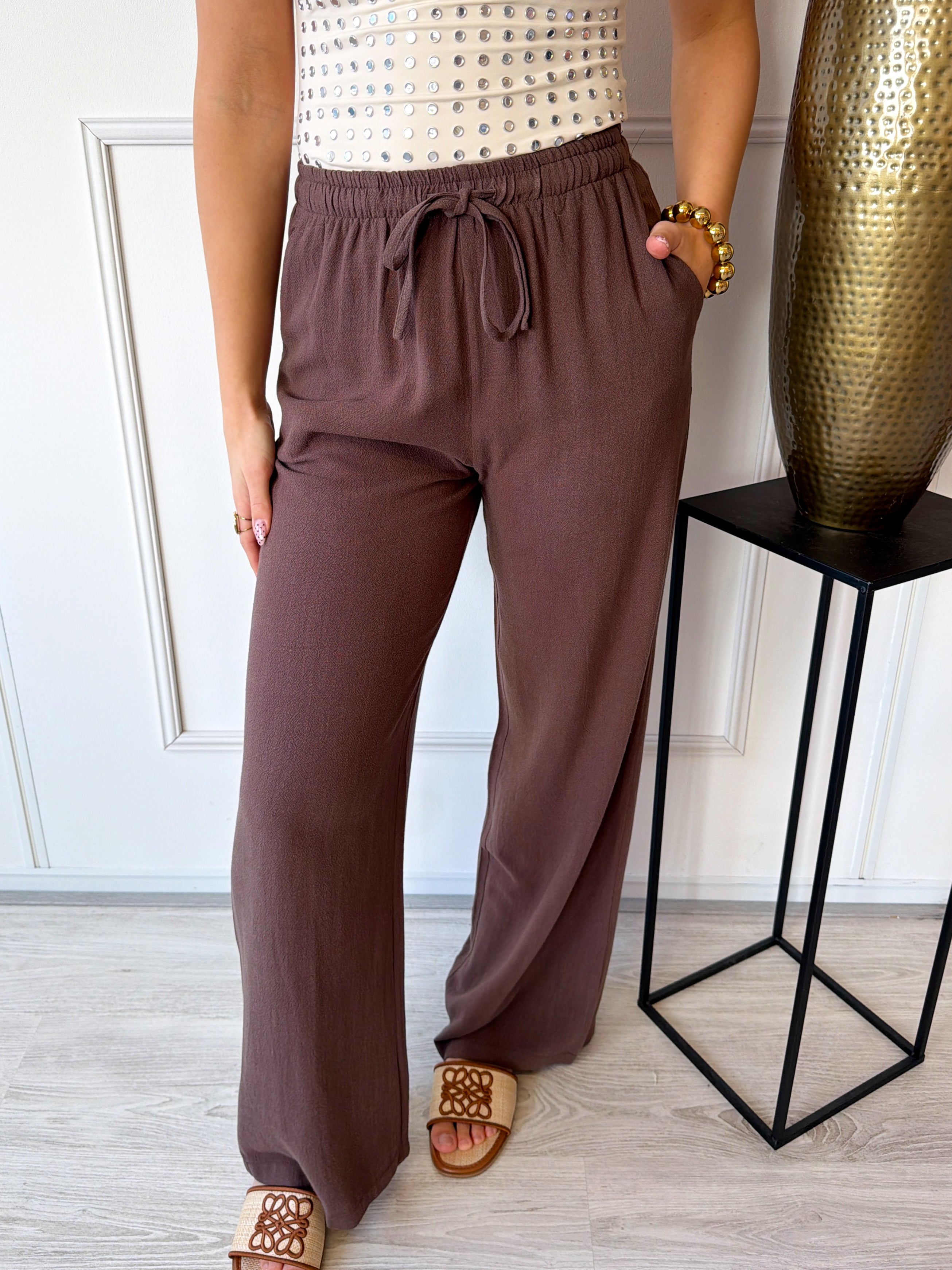 Linnen Broek | Bruin