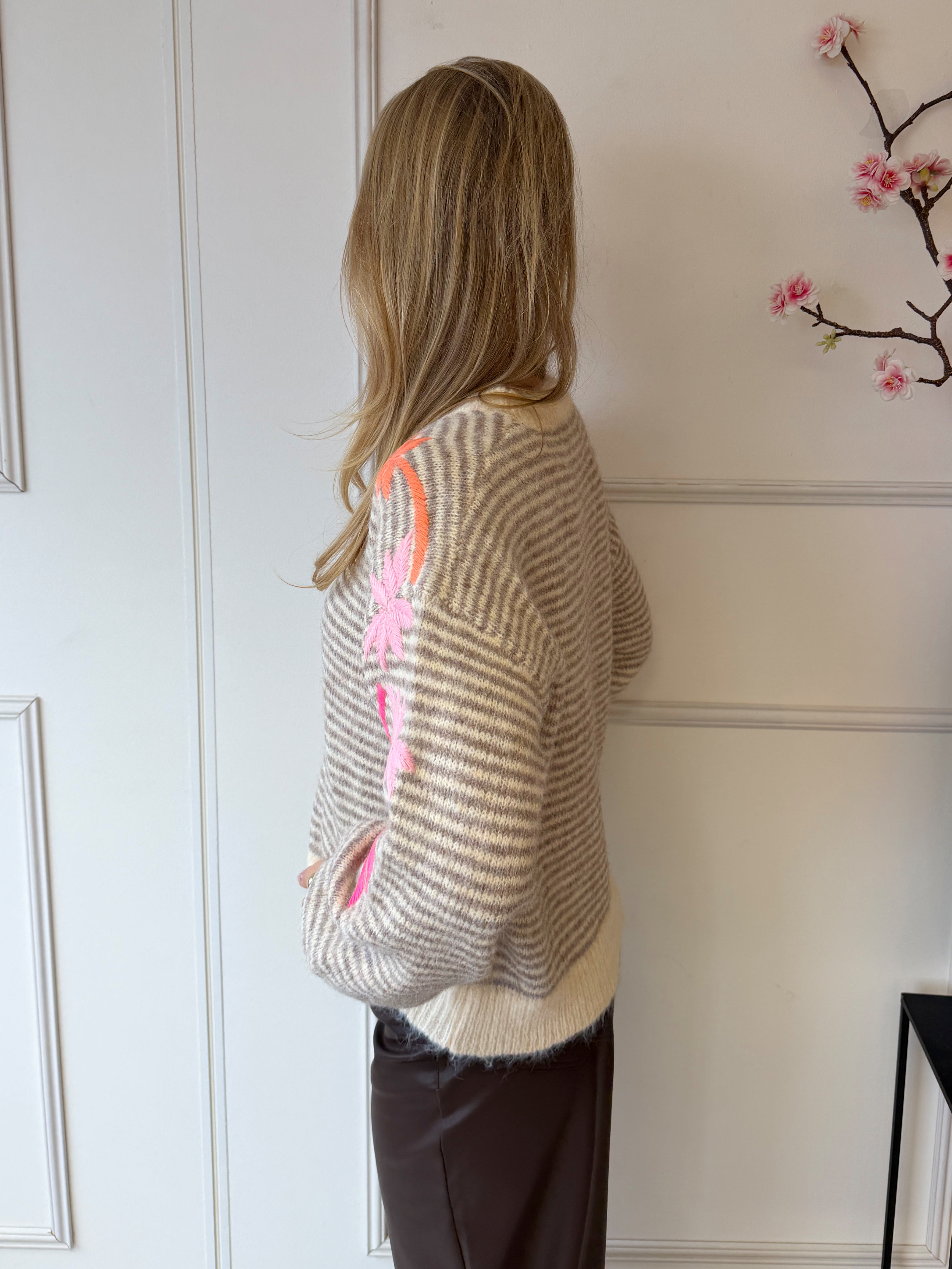 Daisy Palm Trui | Beige