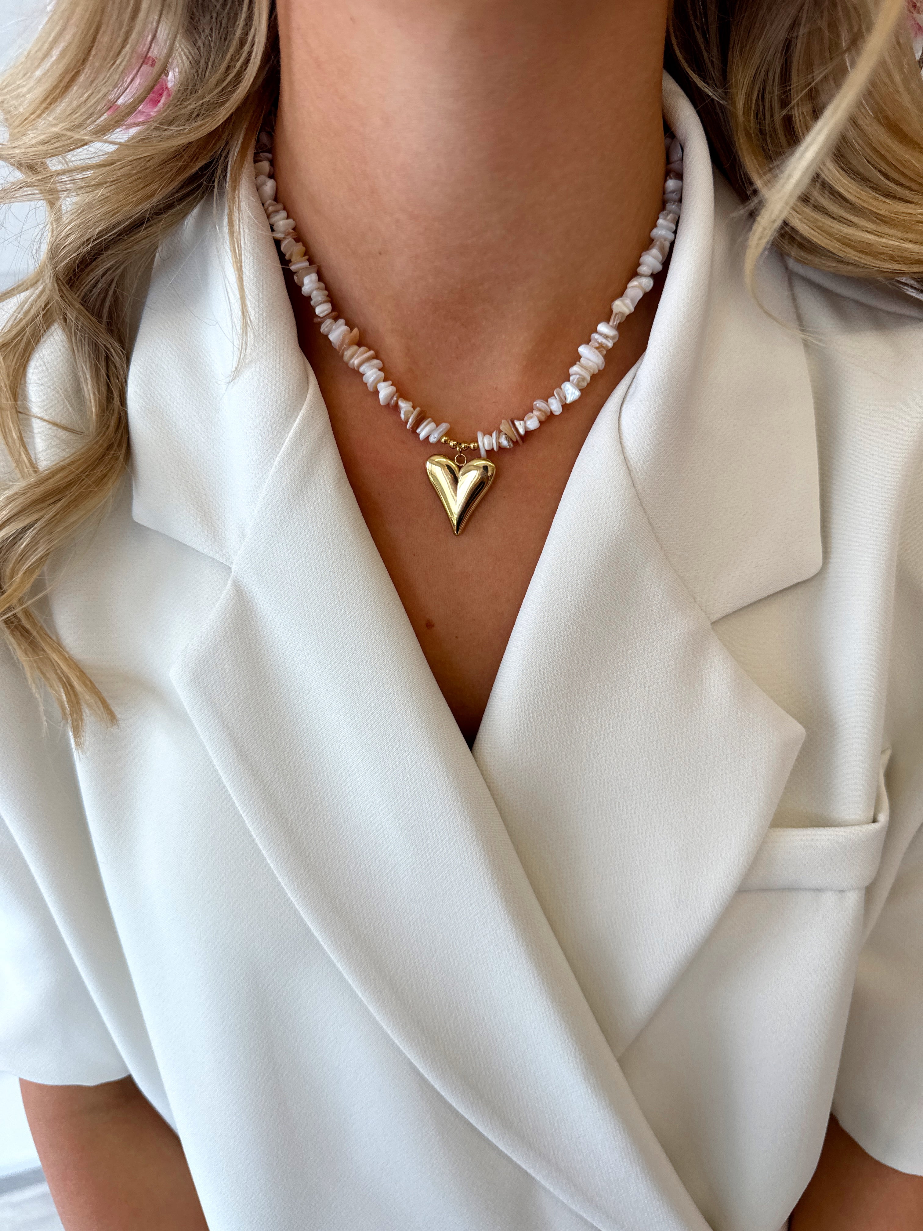 Steentjes ketting met hartje