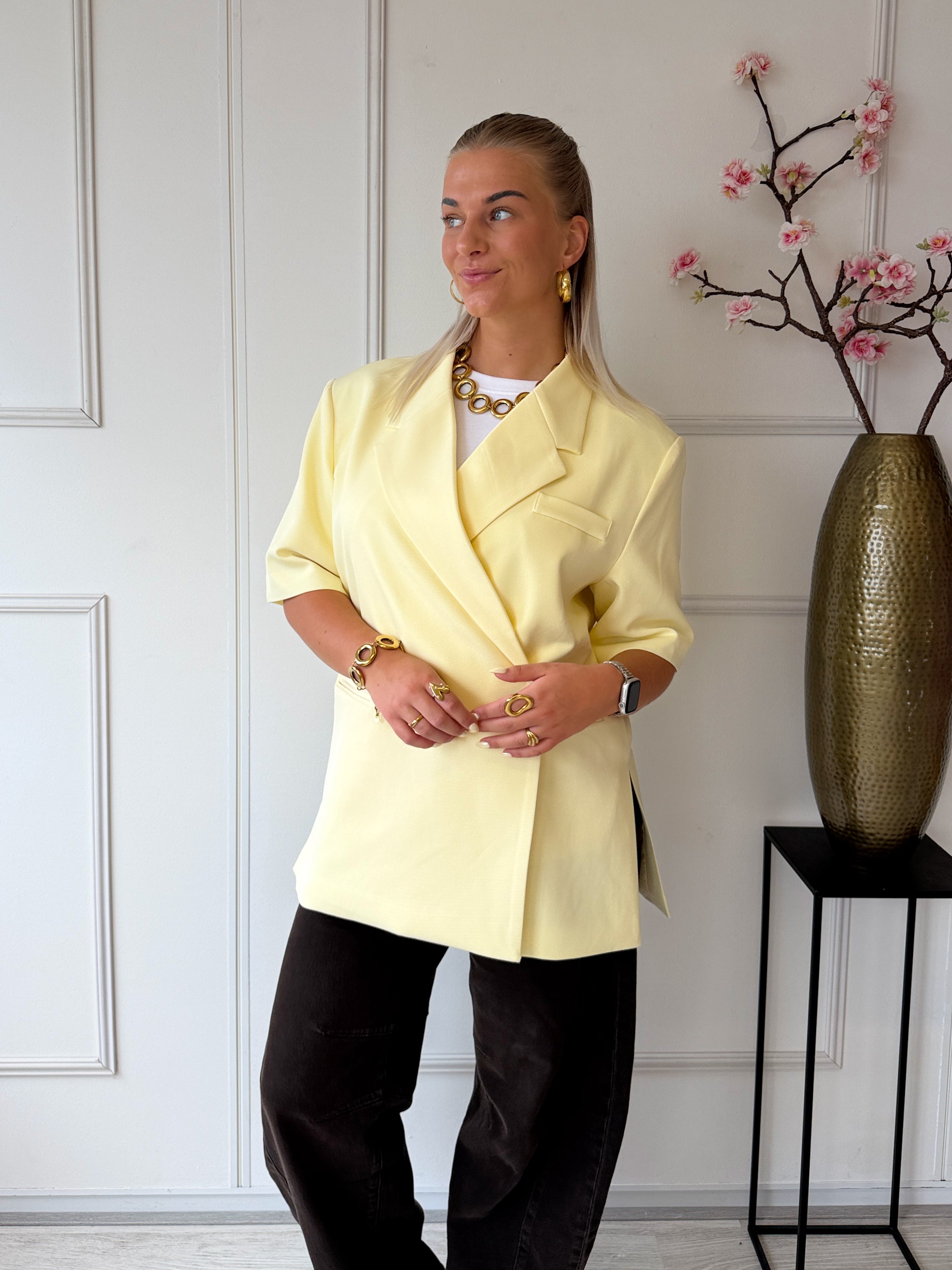 Summer Oversized Boxy Blazer | Geel