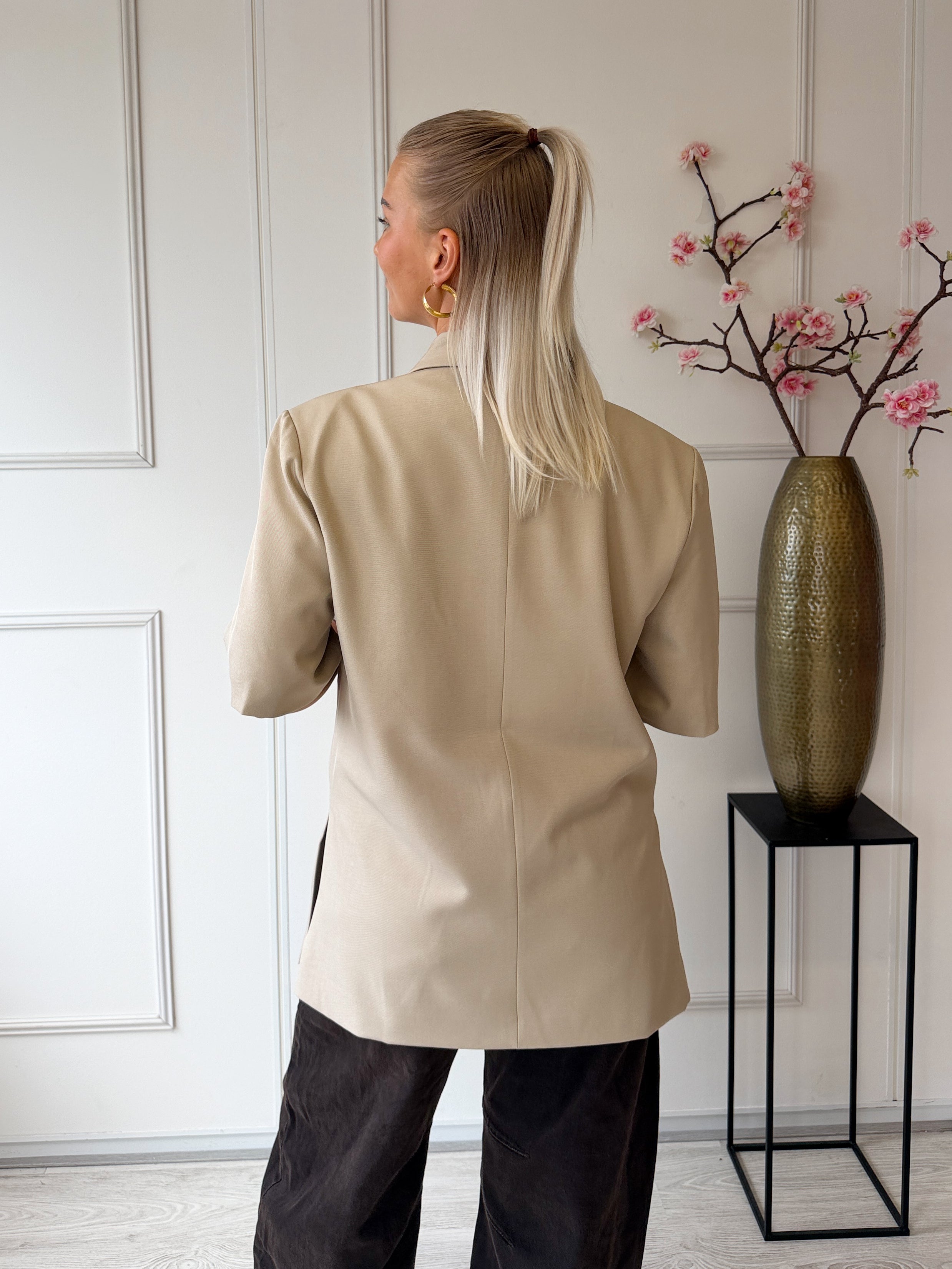 Summer Oversized Boxy Blazer | Beige