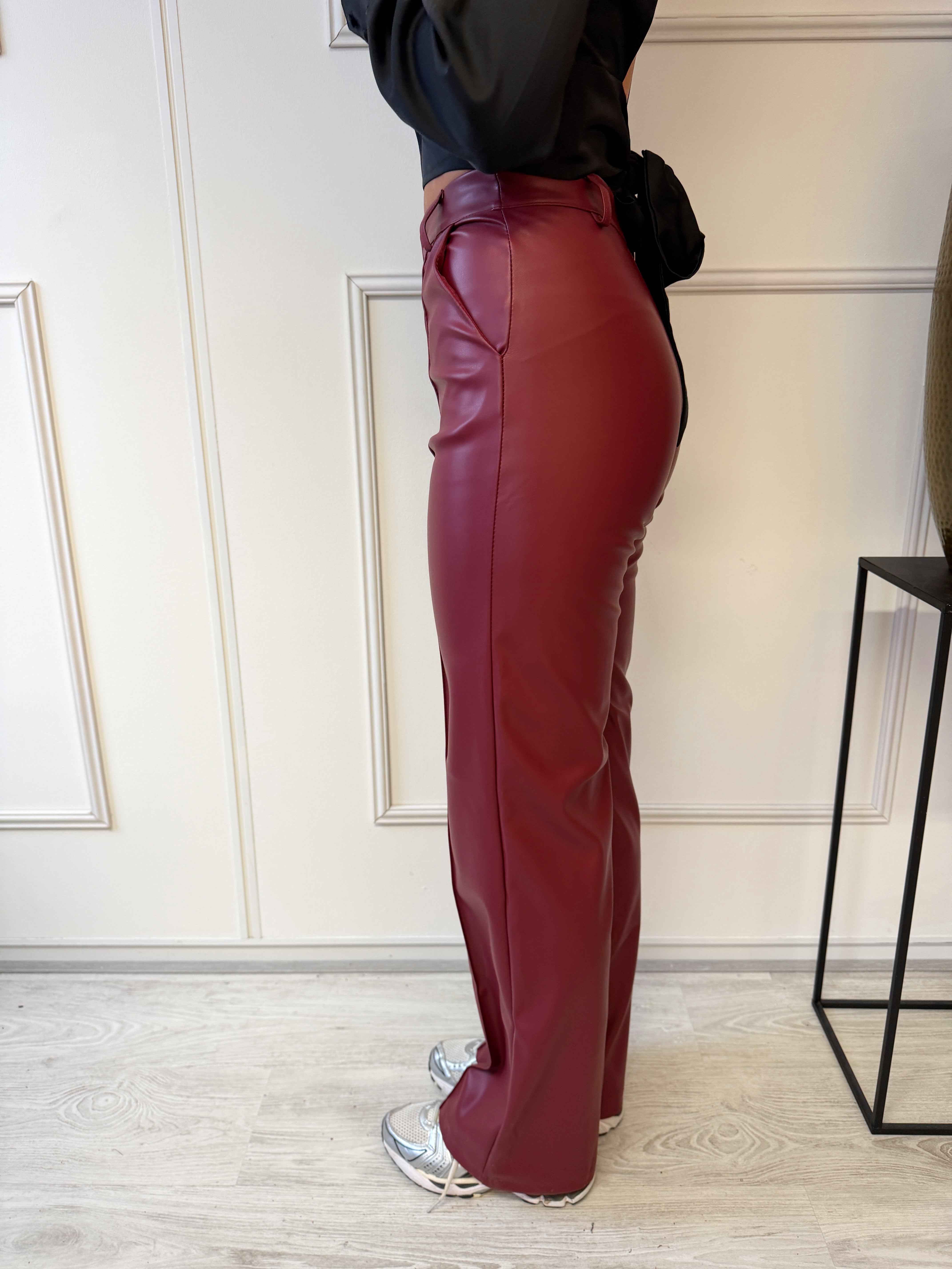 Leatherlook Broek | Rood