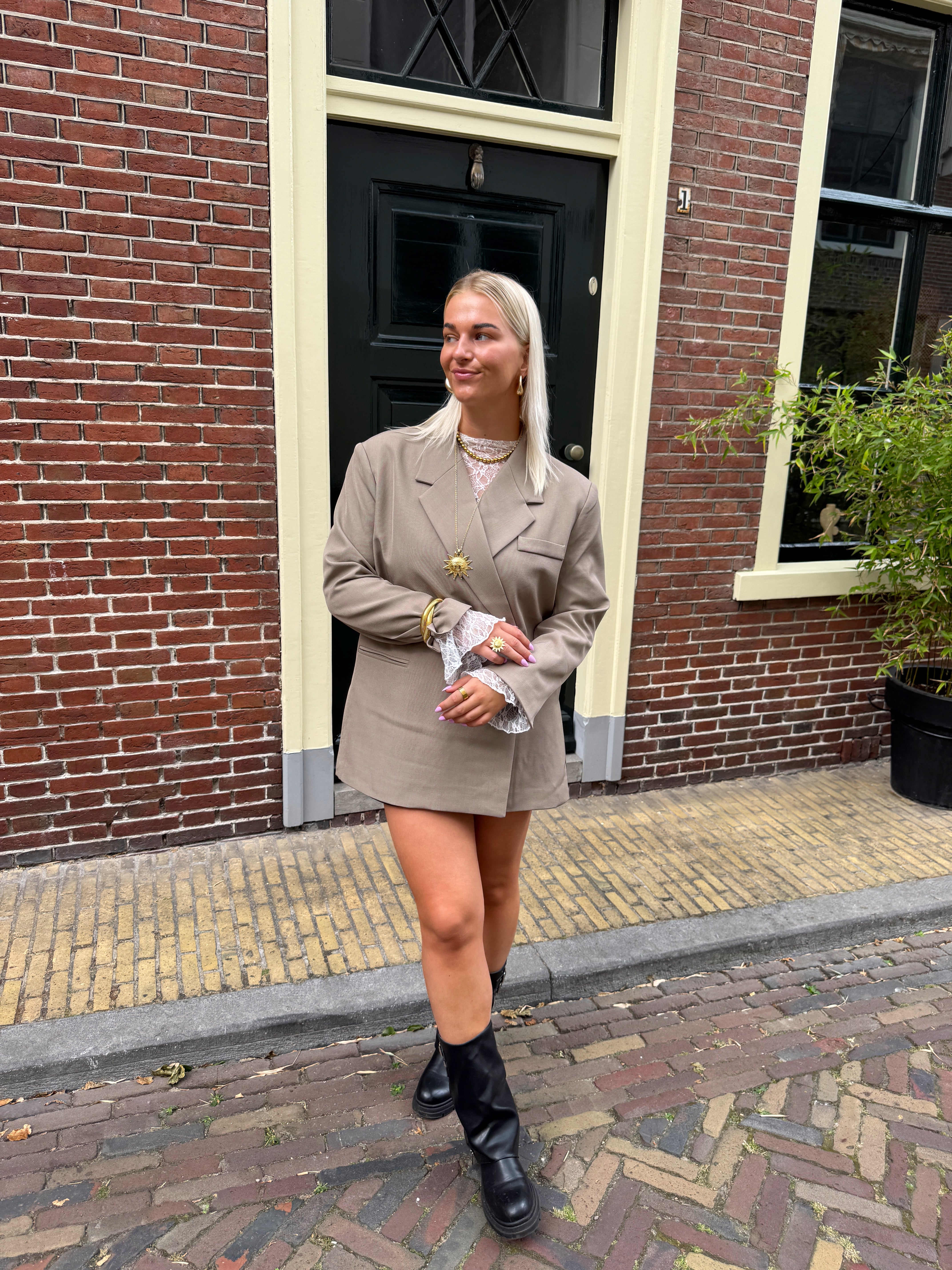 Boxy Oversized Blazer | Taupe