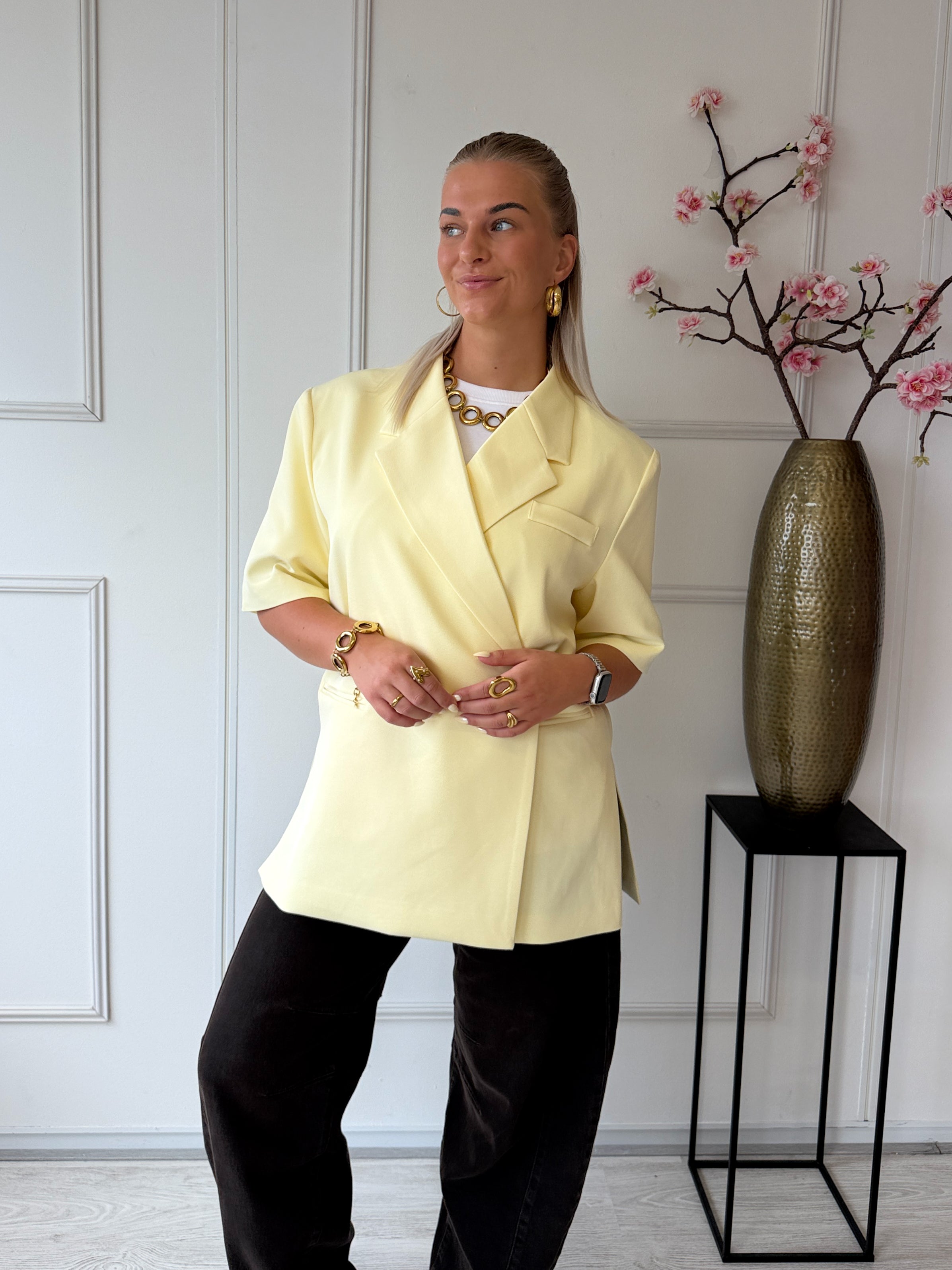 Summer Oversized Boxy Blazer | Geel