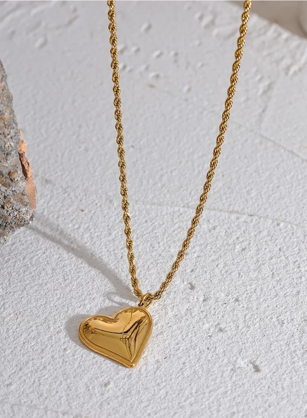 Grote hartjes ketting | Goud