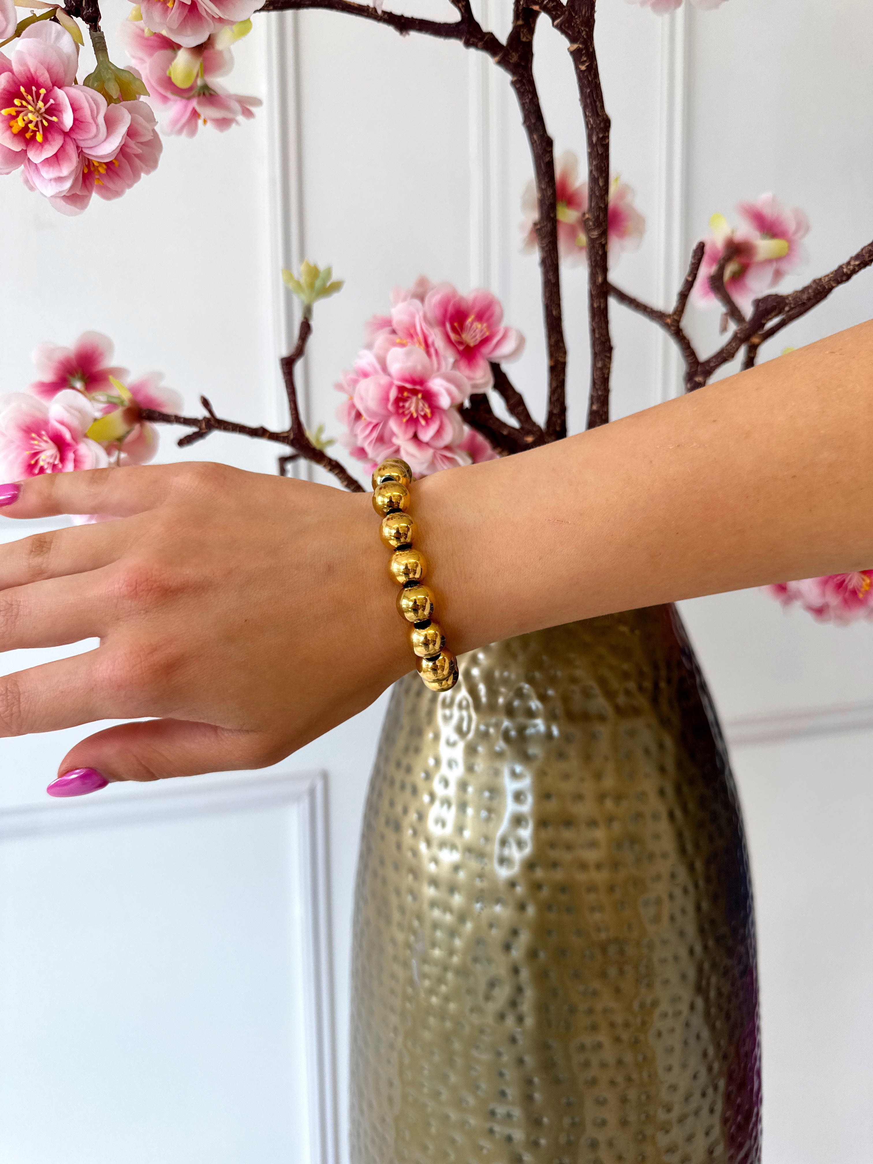 Grote Parel Armband | Goud