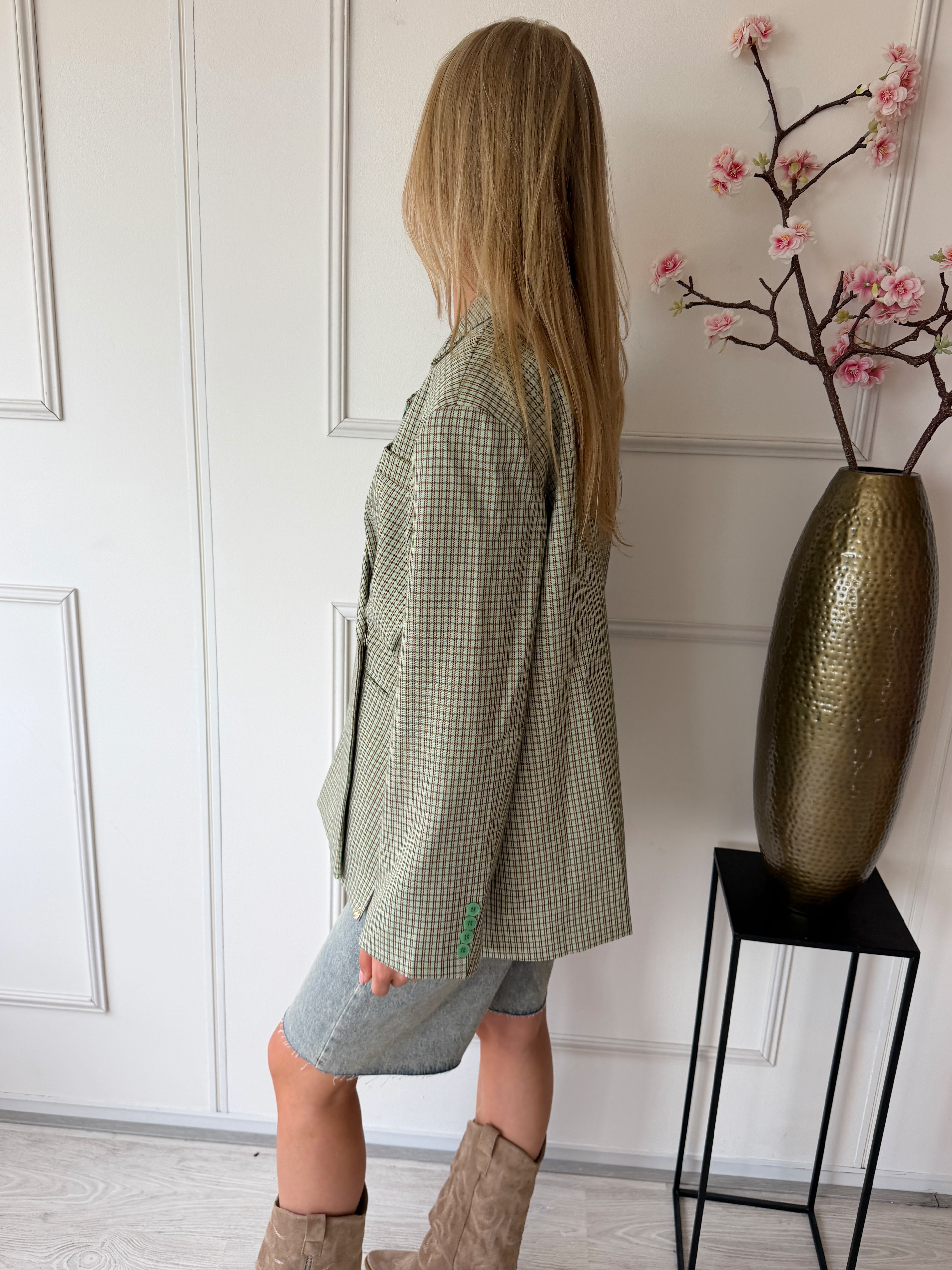 Jill Geruite Blazer  | Jasmijn Groen
