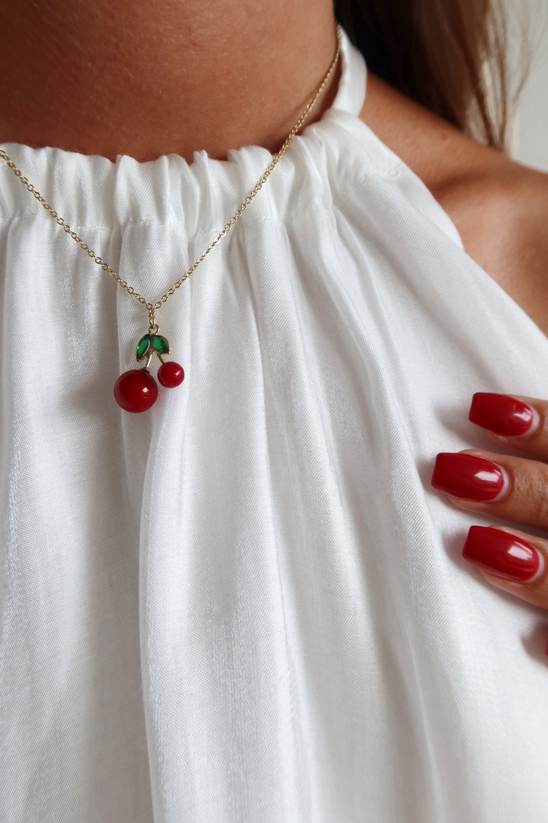 Kers Ketting | Goud - Rood