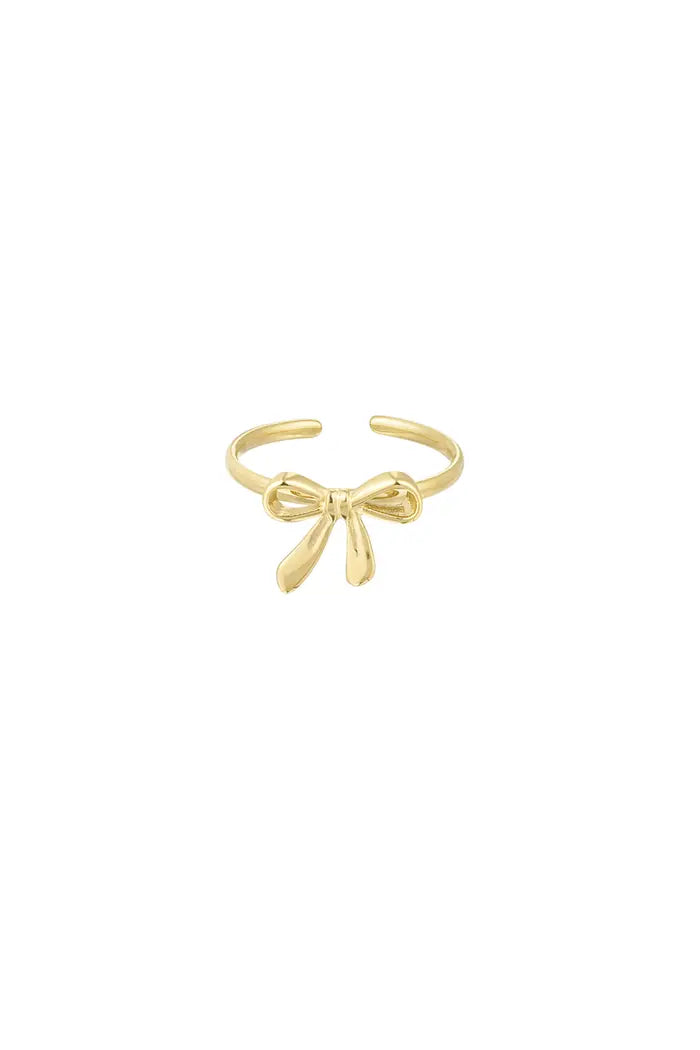 Klein Strikje Ring | Goud