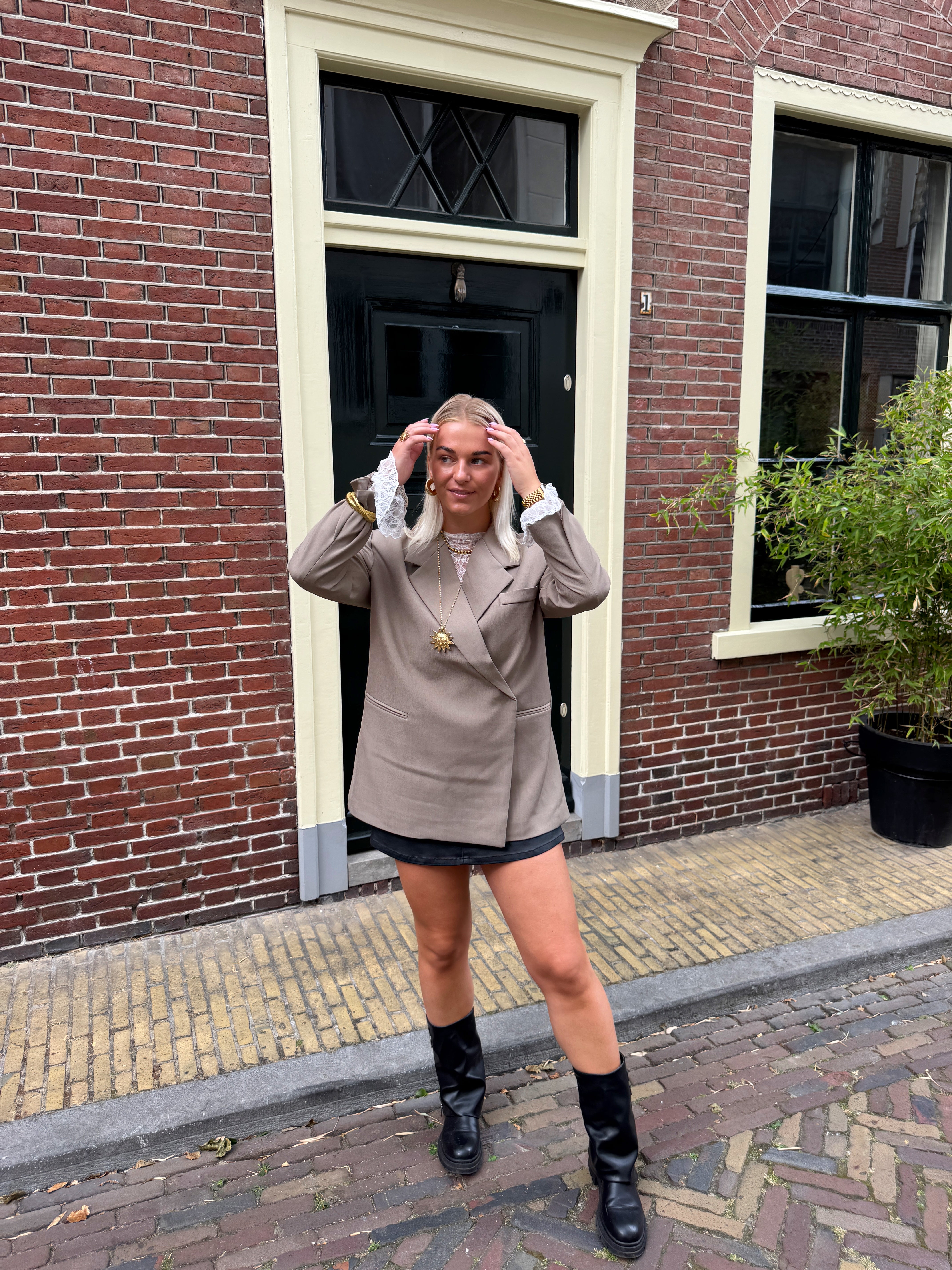 Boxy Oversized Blazer | Taupe