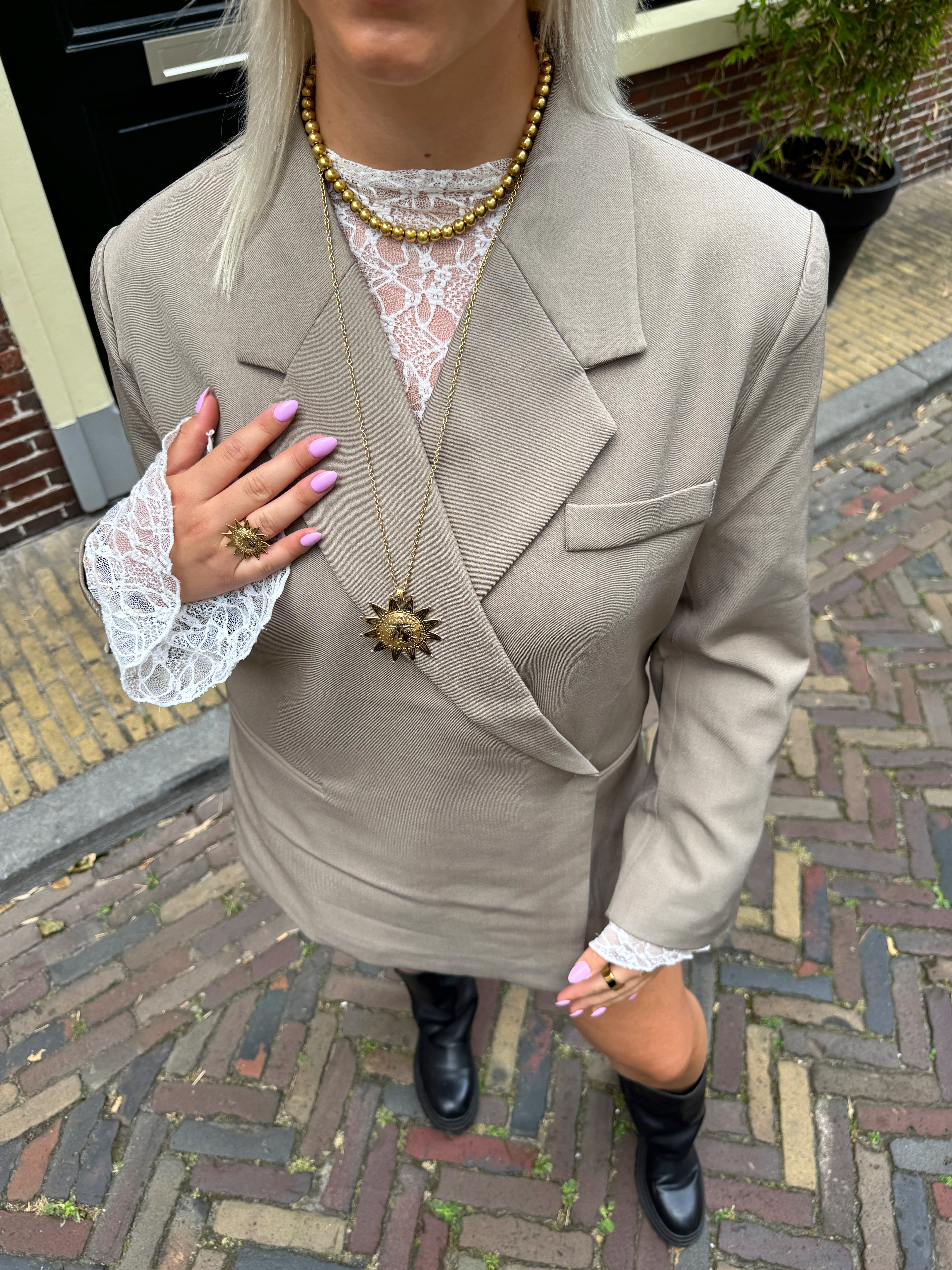 Boxy Oversized Blazer | Taupe