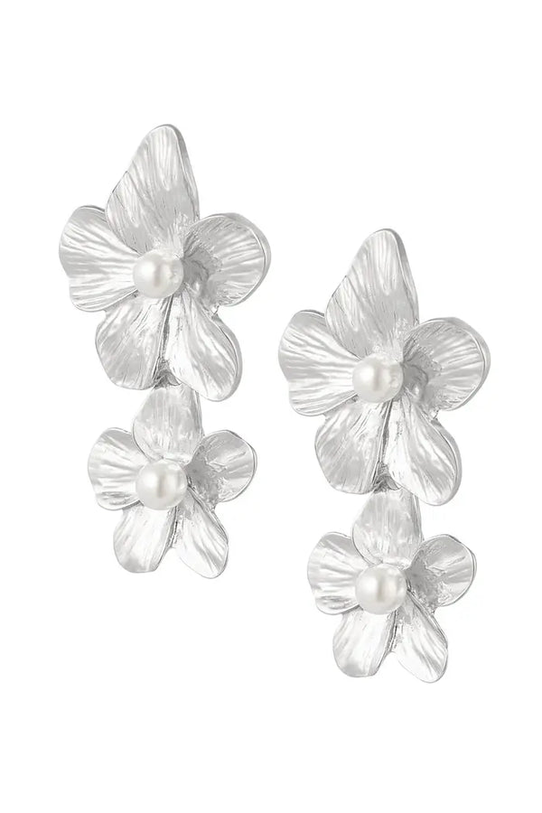 Grote Bloemen Oorbellen | Zilver