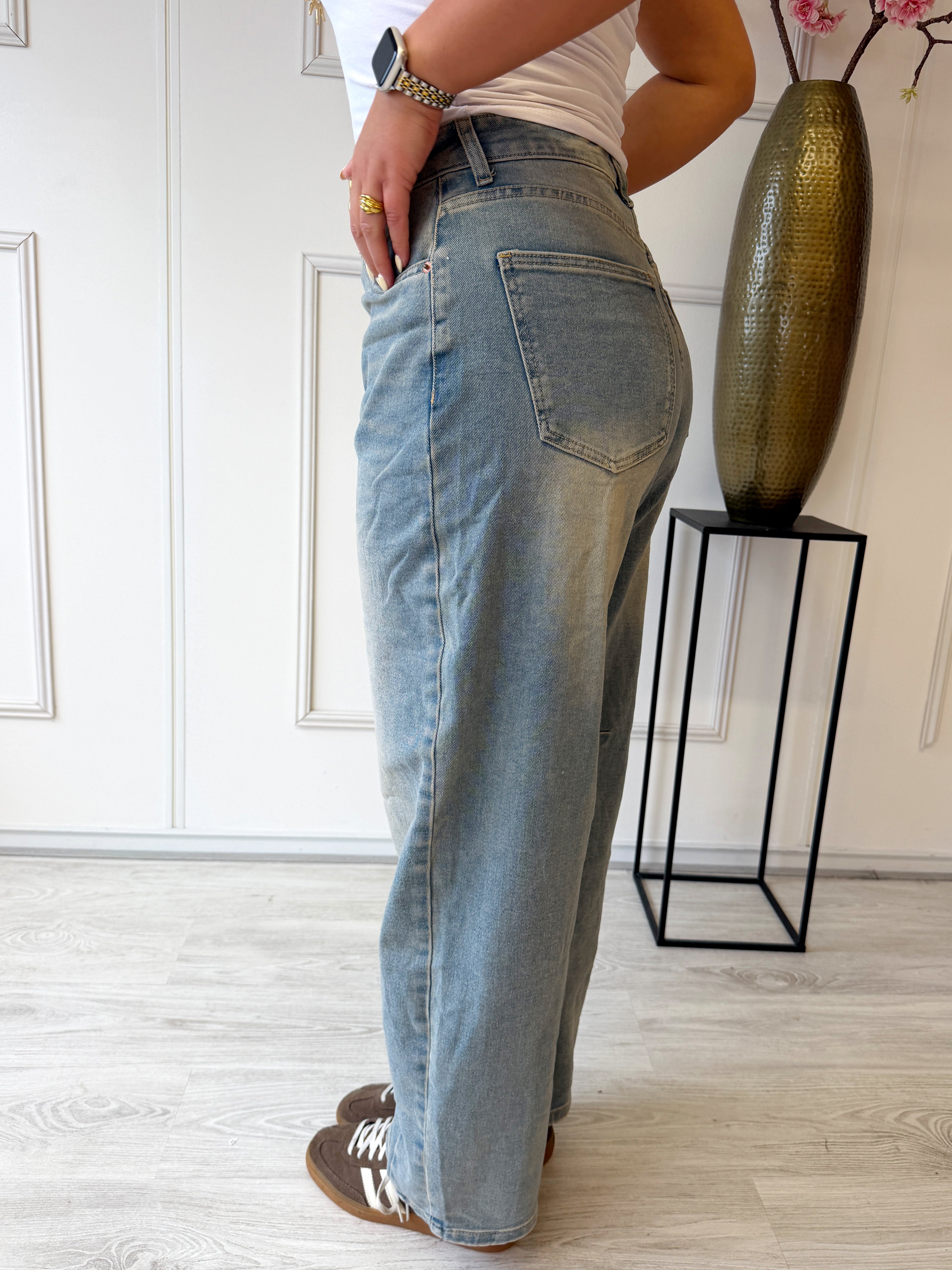 Marivy Petite Barrel Jeans | Blauw