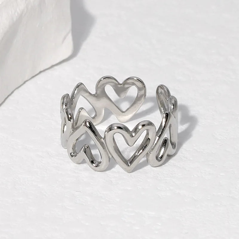 Infinity Hartjes Ring | Zilver