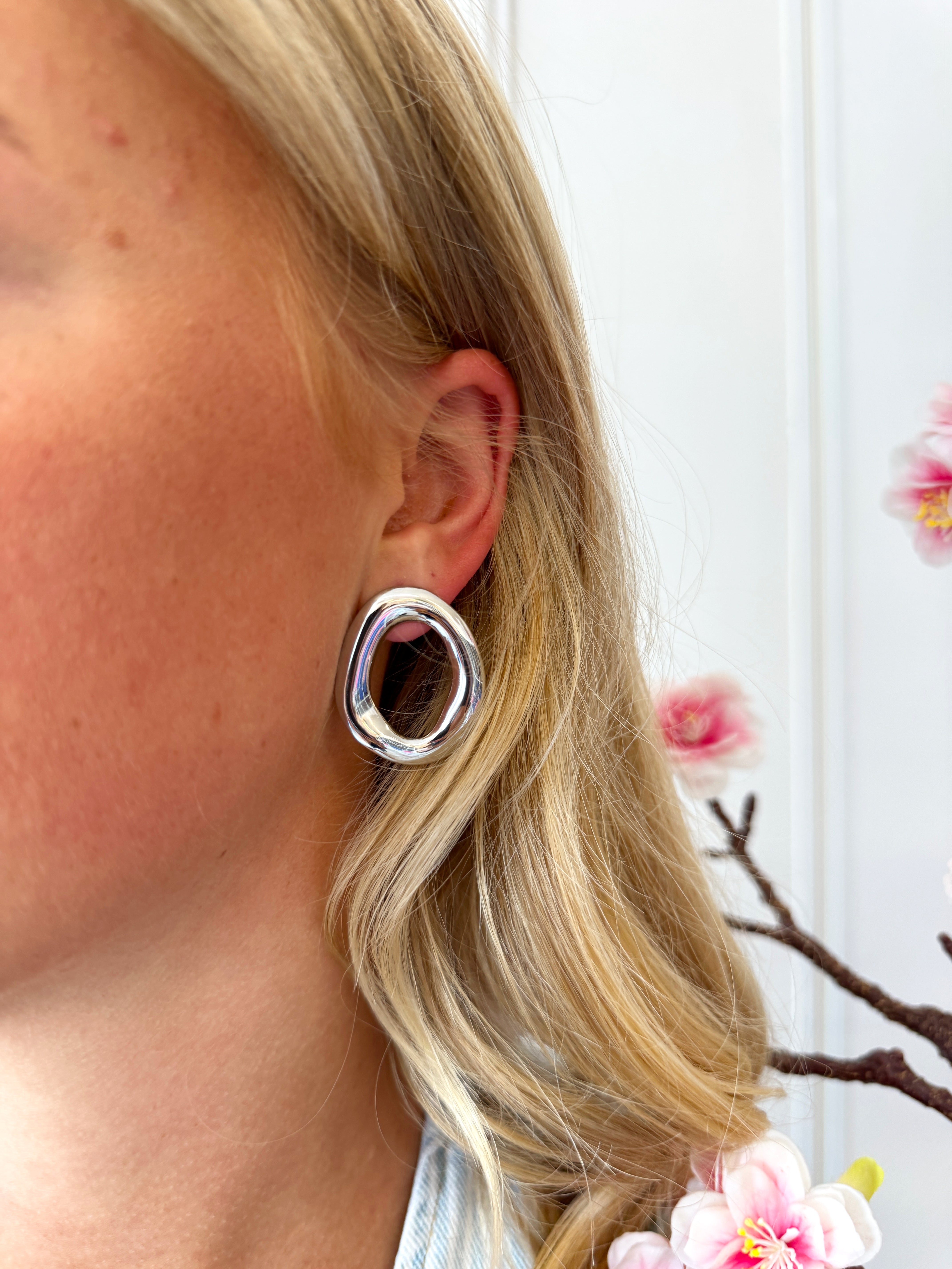 Ovale Oorbellen Oasis | Zilver
