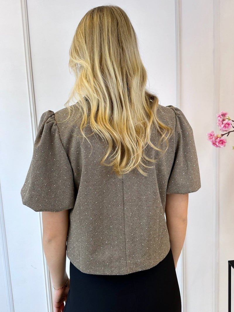 Short Sleeve Kelsy Blazer | Taupe